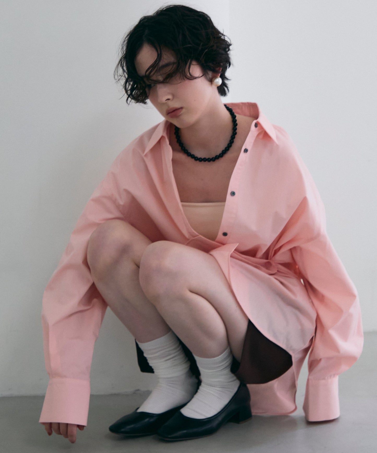 2wayベーシックルーズシャツ