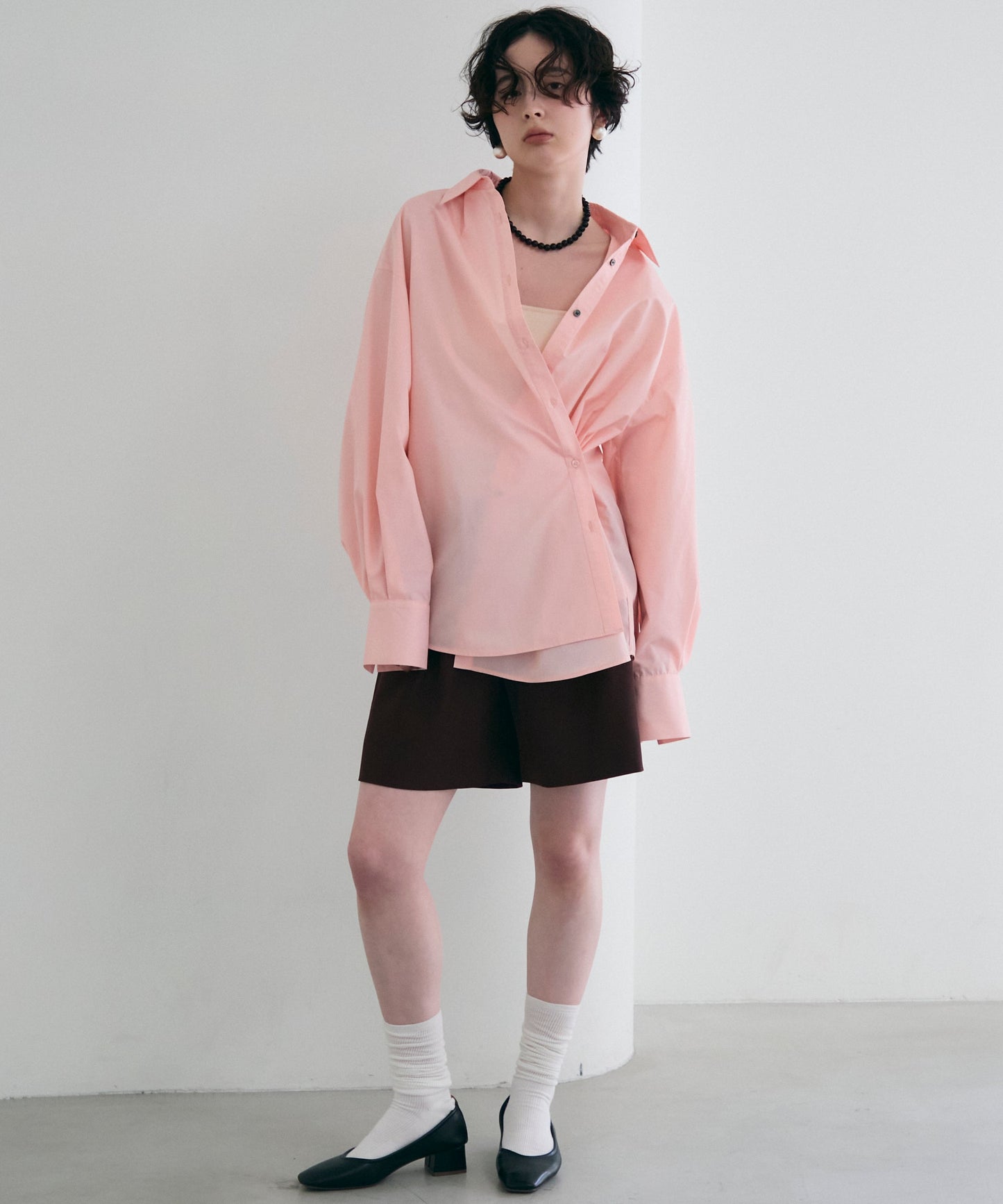 2wayベーシックルーズシャツ