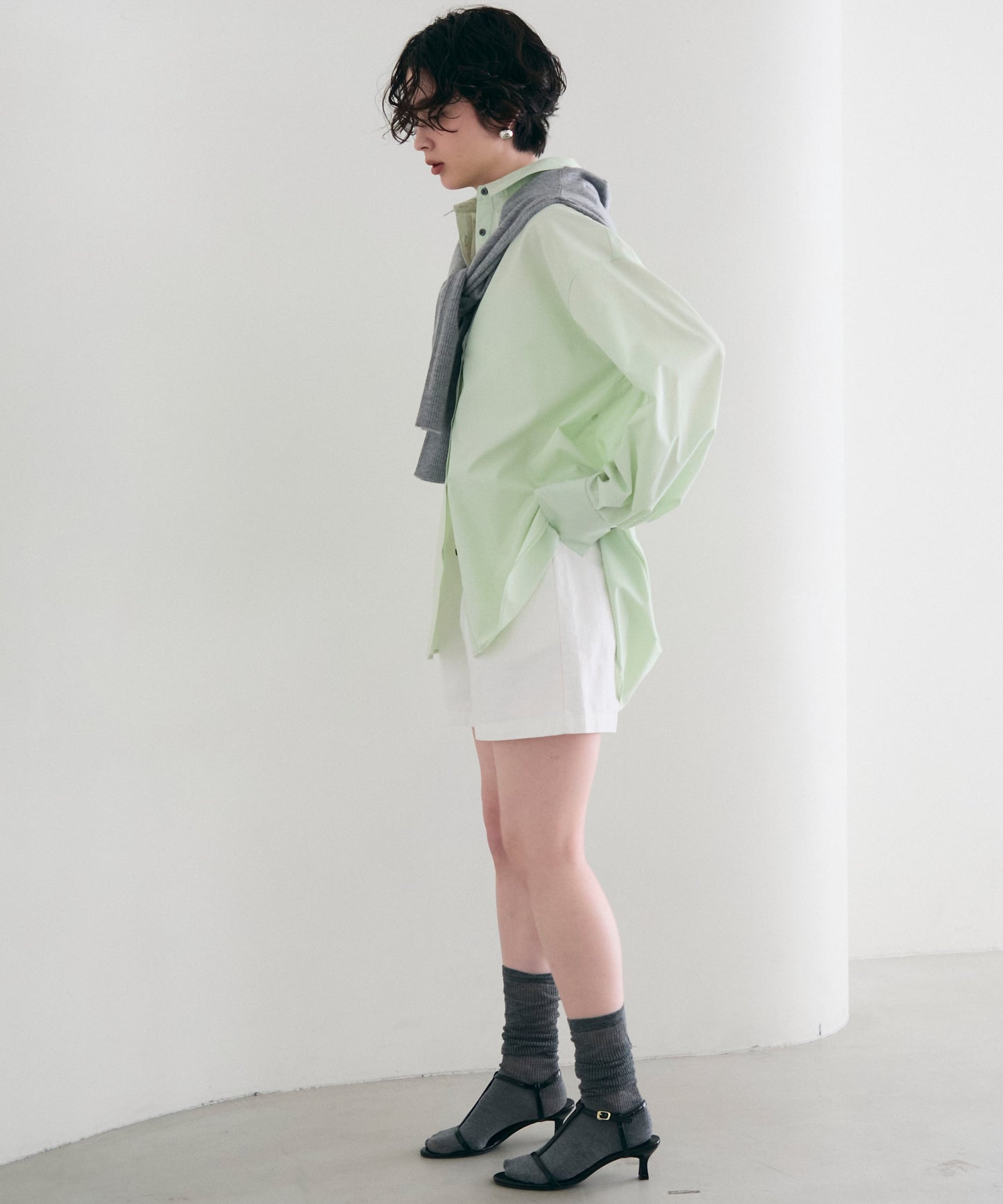 2wayベーシックルーズシャツ