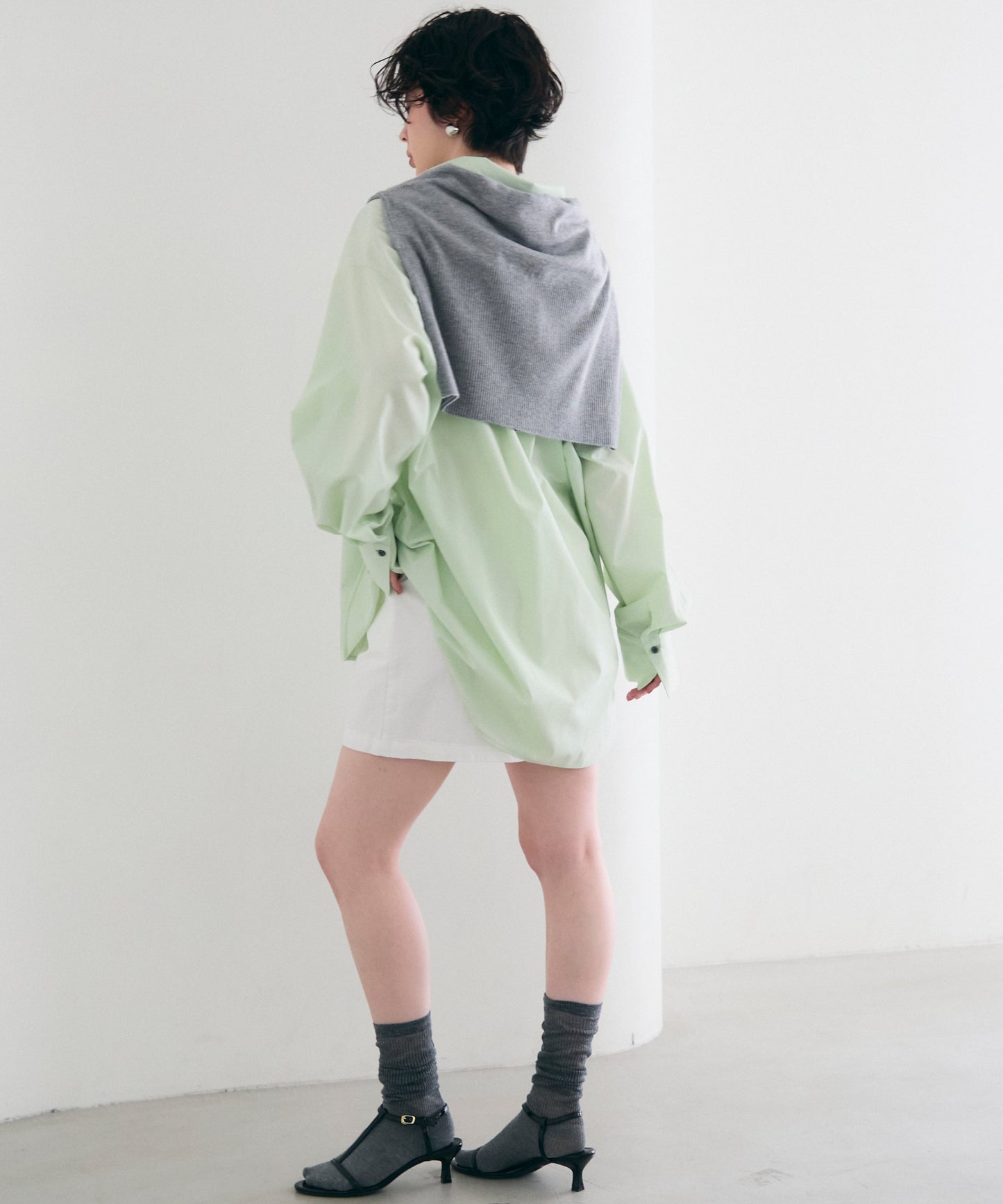 2wayベーシックルーズシャツ