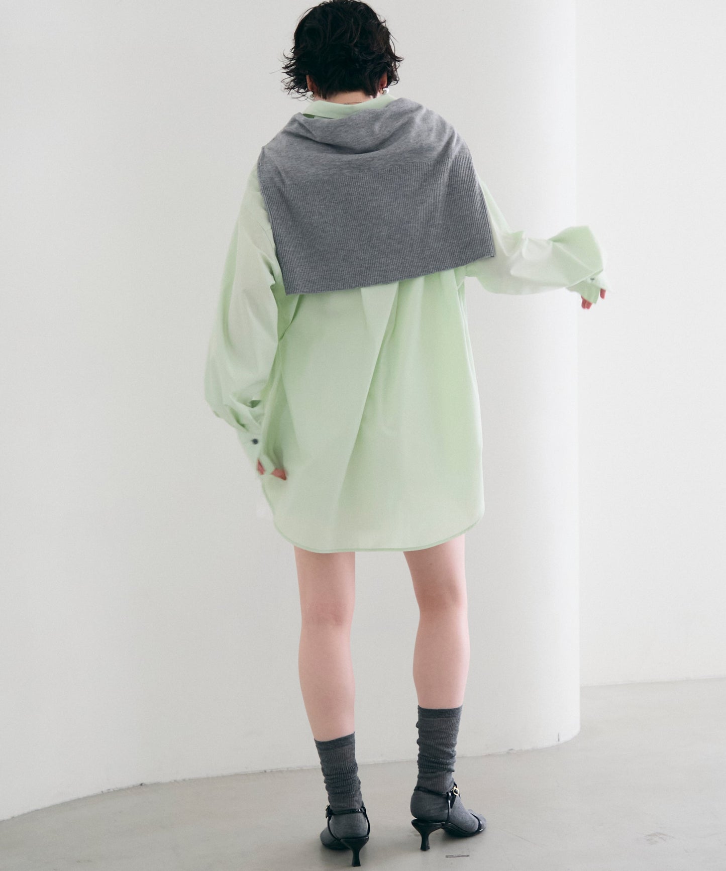 2wayベーシックルーズシャツ