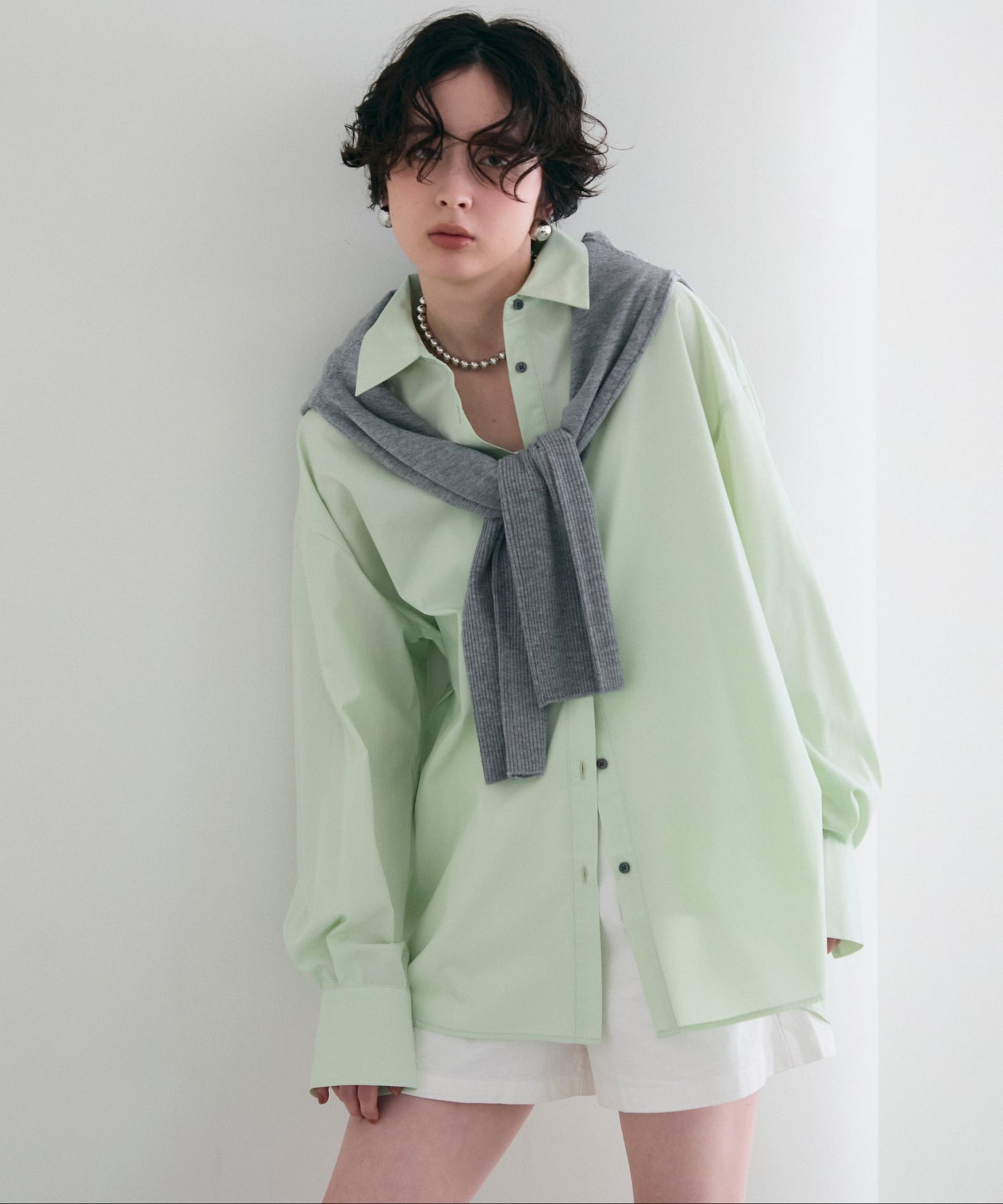 2wayベーシックルーズシャツ