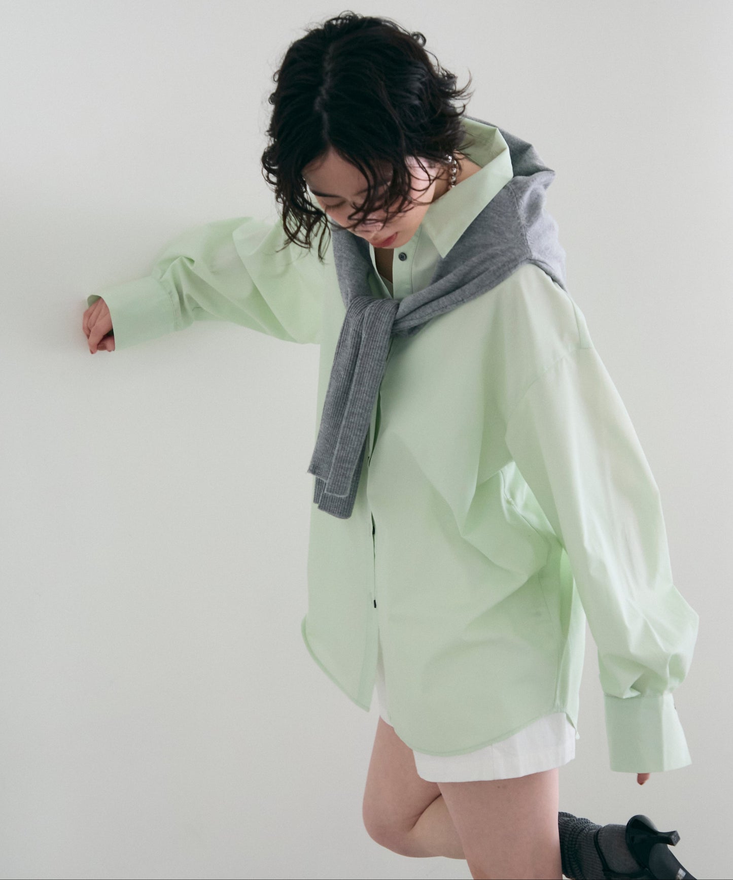 2wayベーシックルーズシャツ