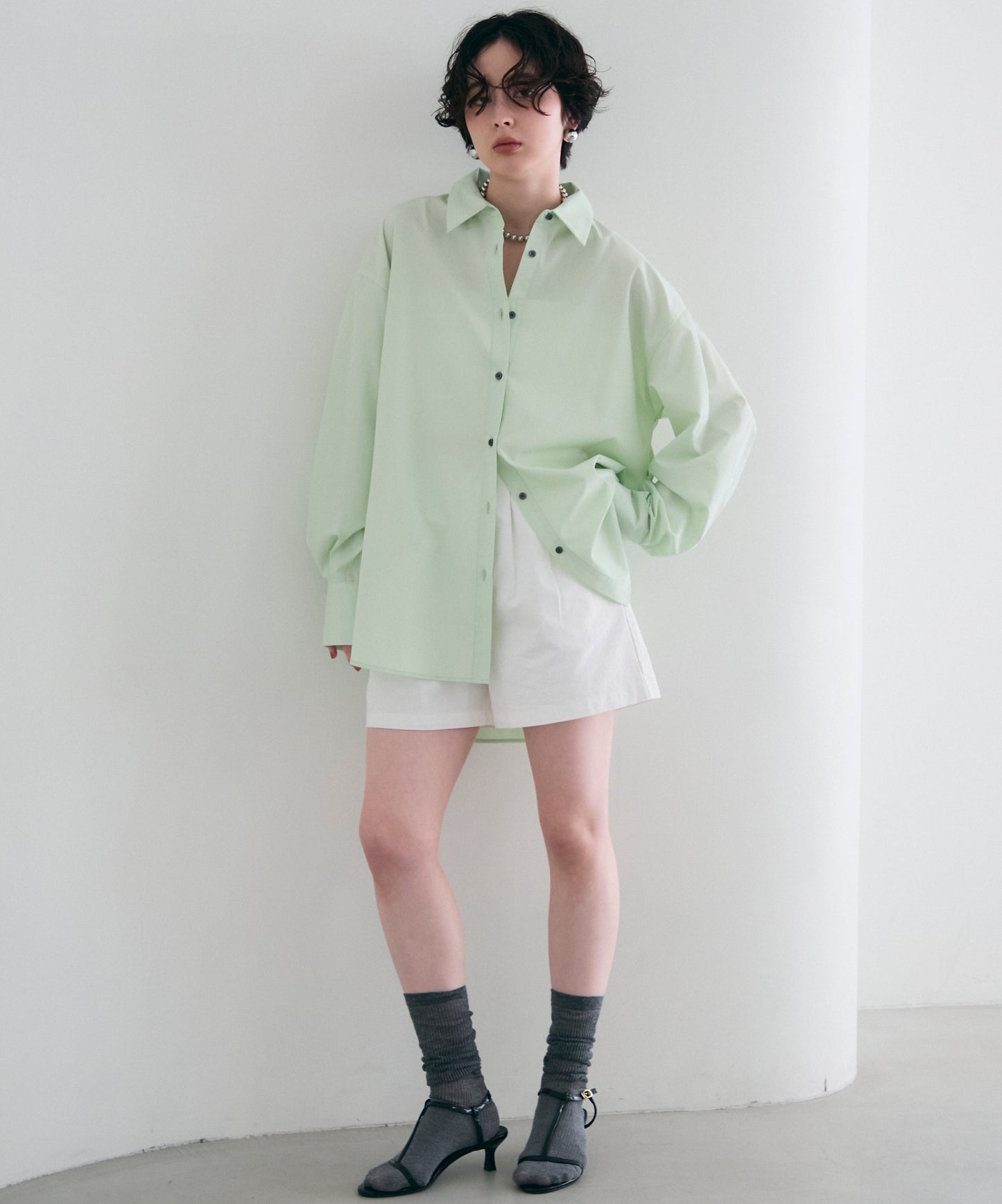 2wayベーシックルーズシャツ