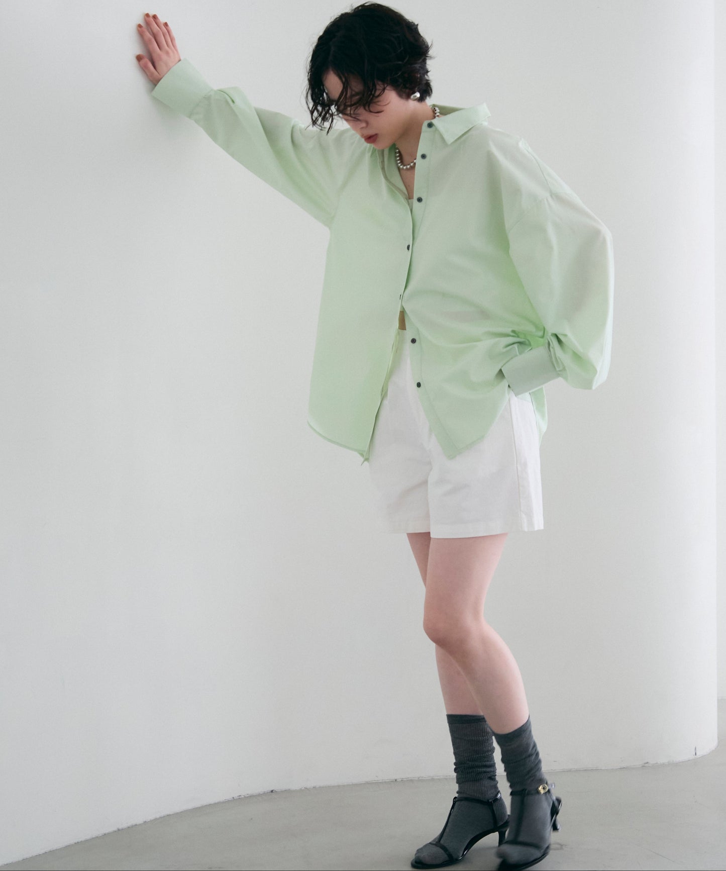 2wayベーシックルーズシャツ