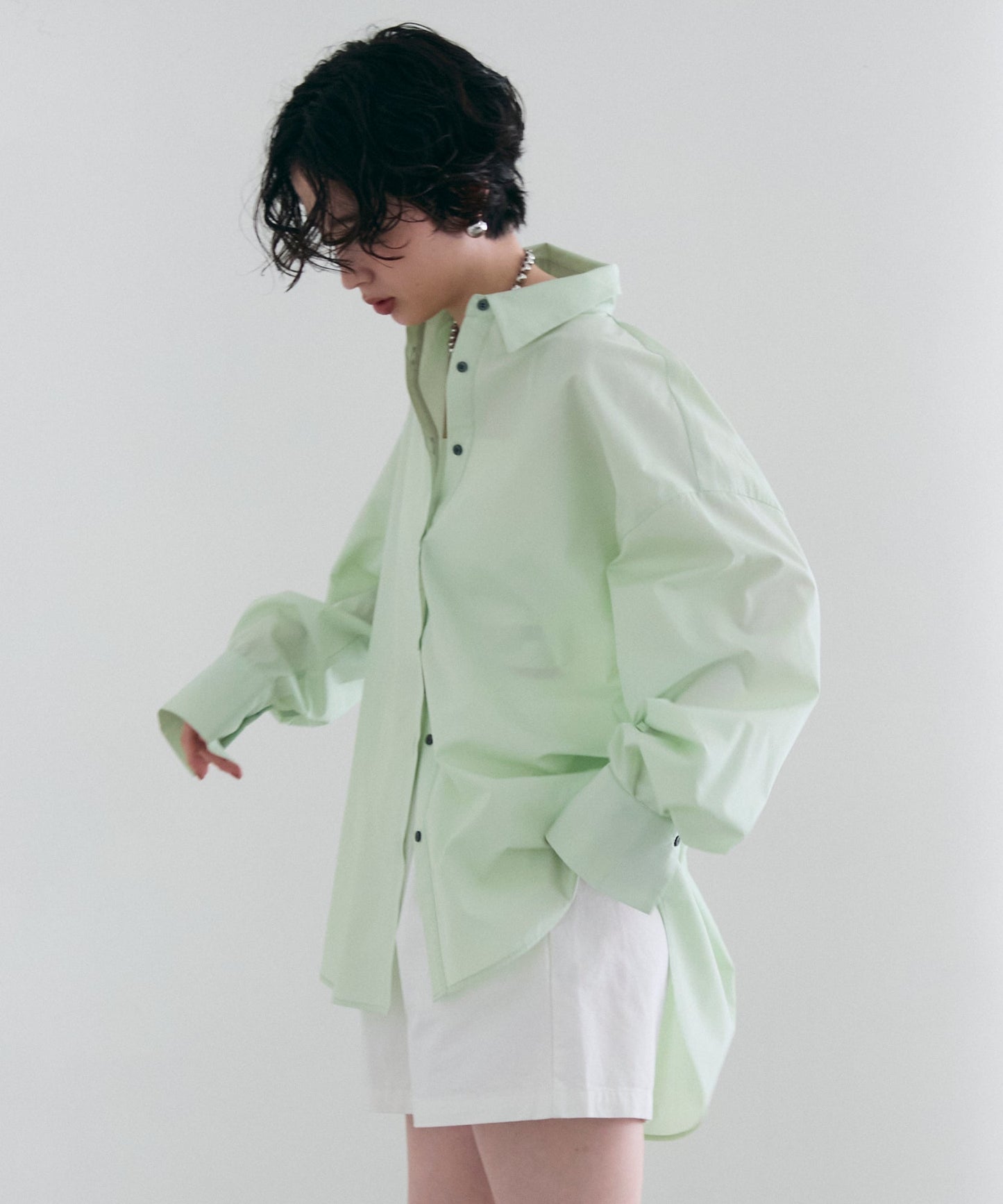 2wayベーシックルーズシャツ