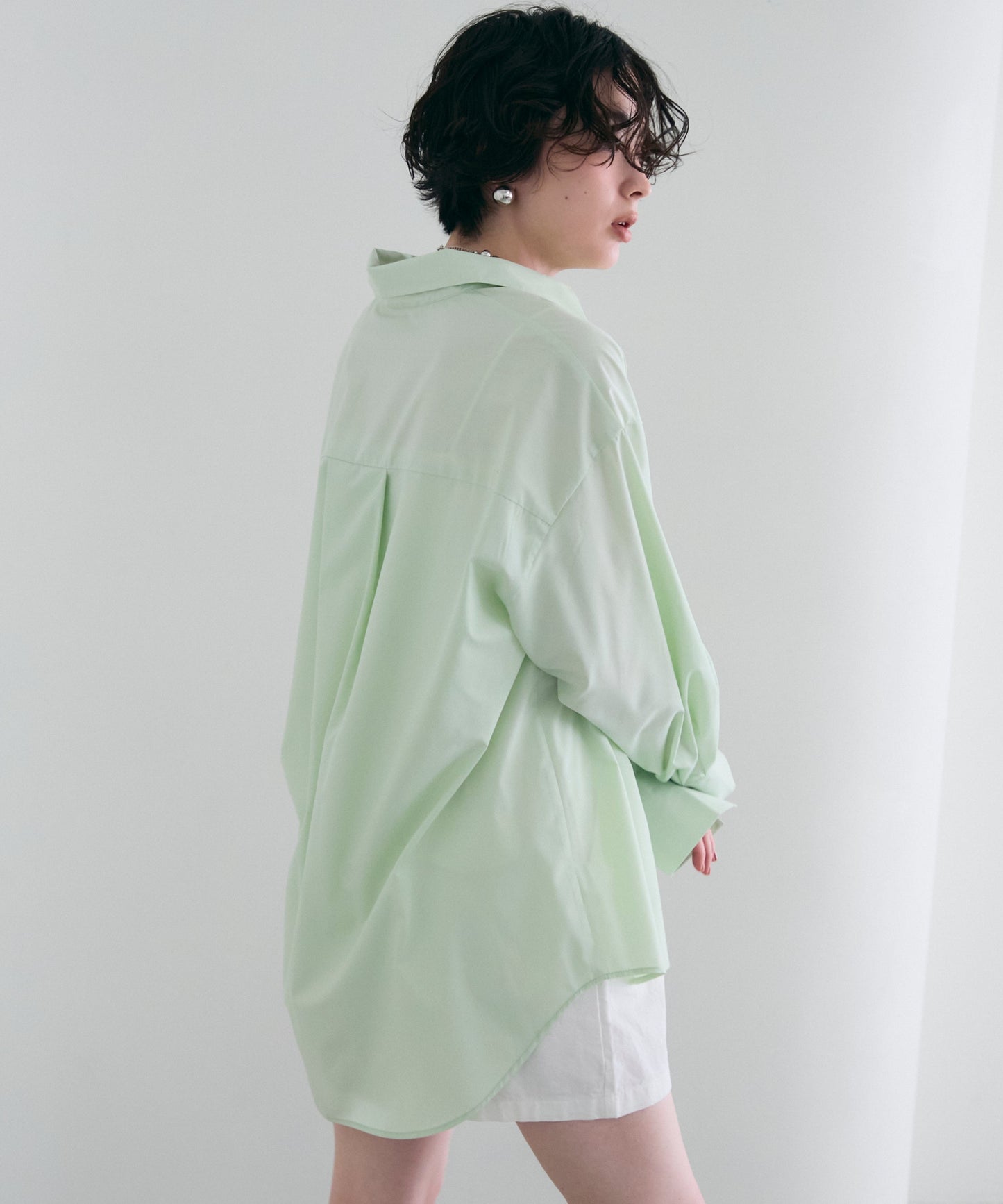 2wayベーシックルーズシャツ