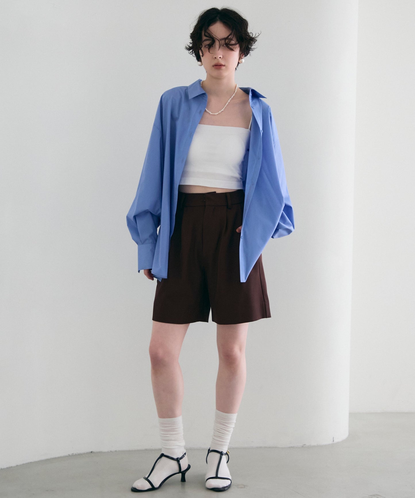 2wayベーシックルーズシャツ