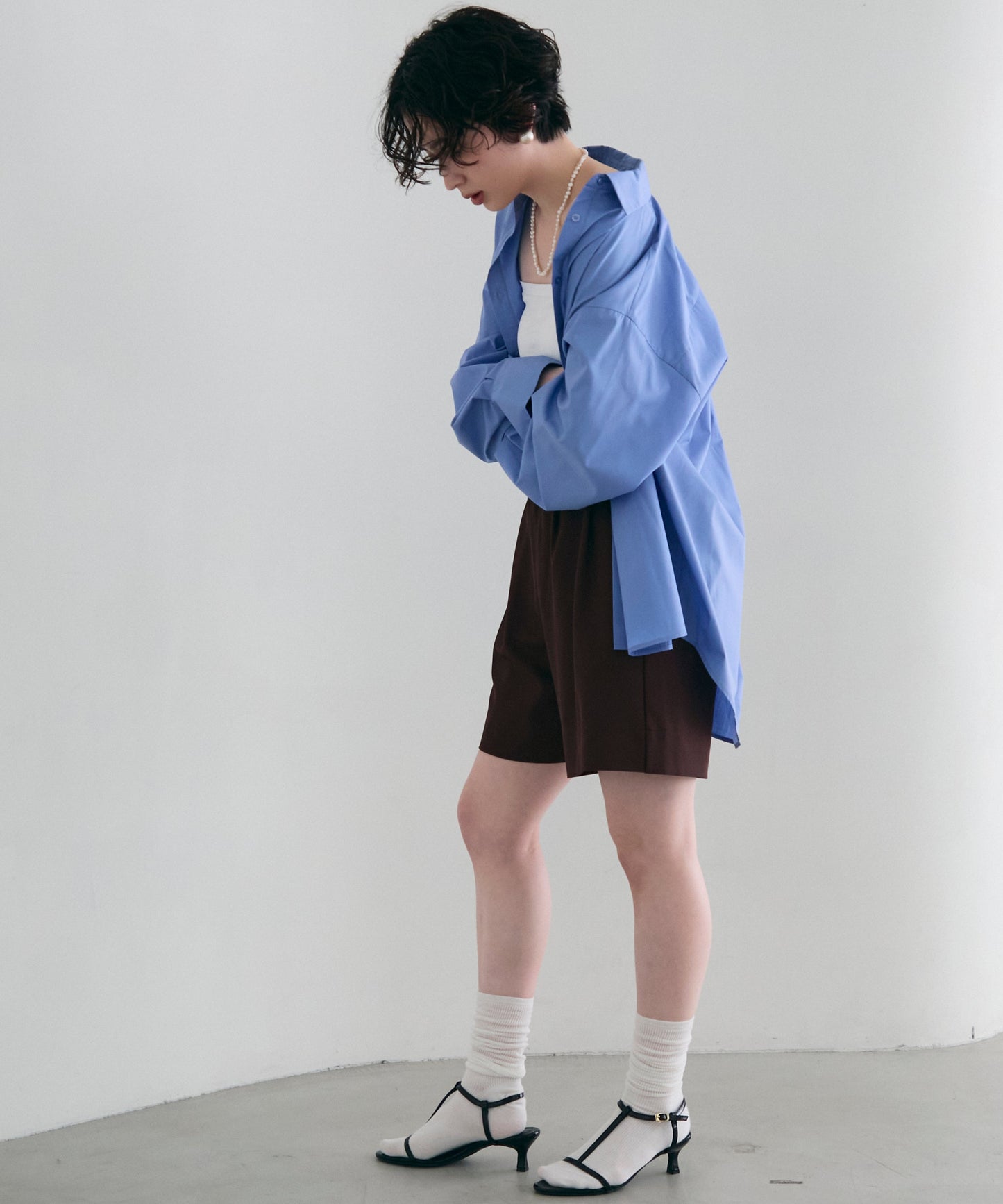 2wayベーシックルーズシャツ