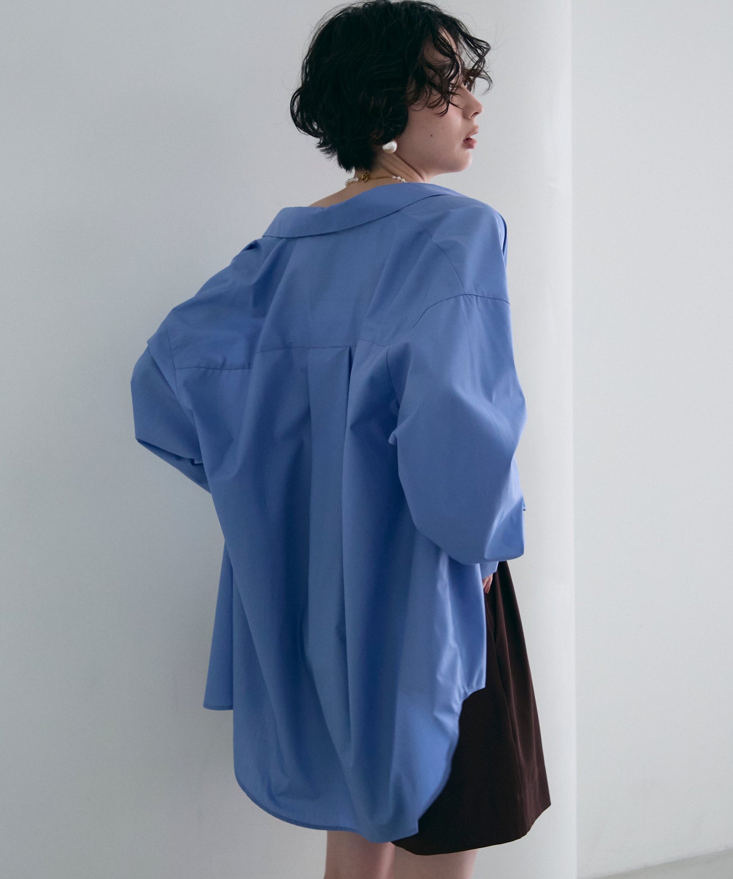 2wayベーシックルーズシャツ