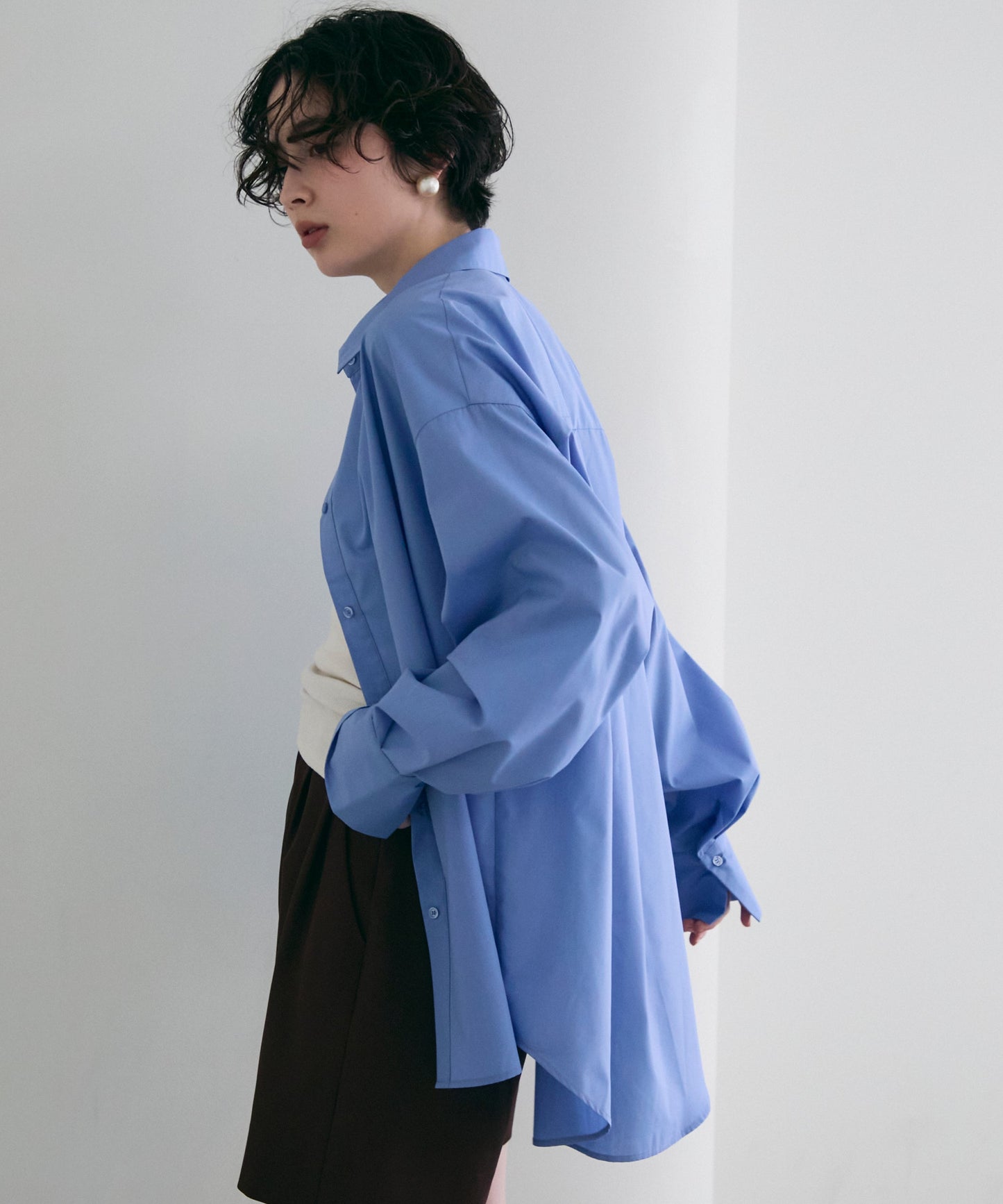 2wayベーシックルーズシャツ