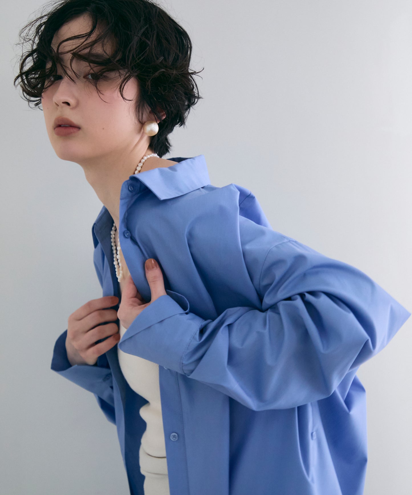 2wayベーシックルーズシャツ