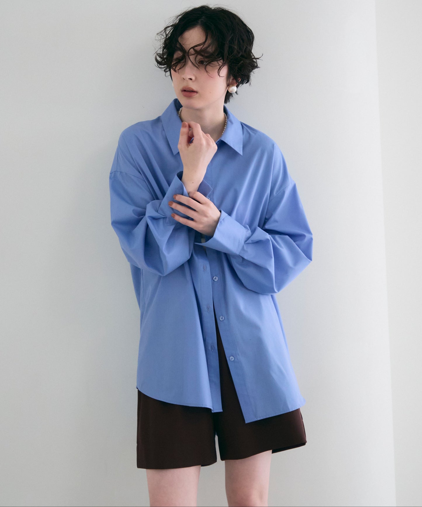 2wayベーシックルーズシャツ