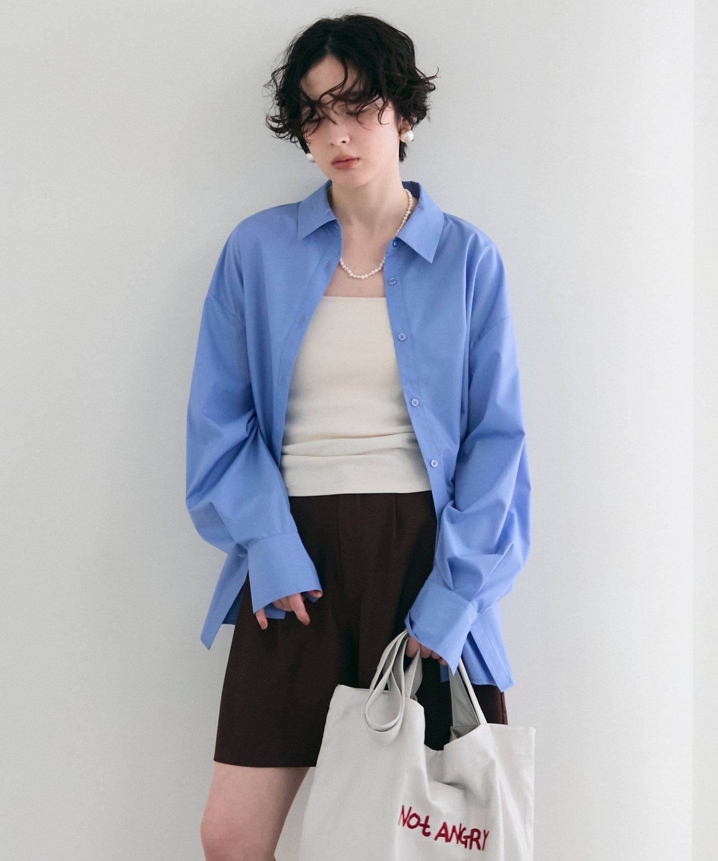 2wayベーシックルーズシャツ