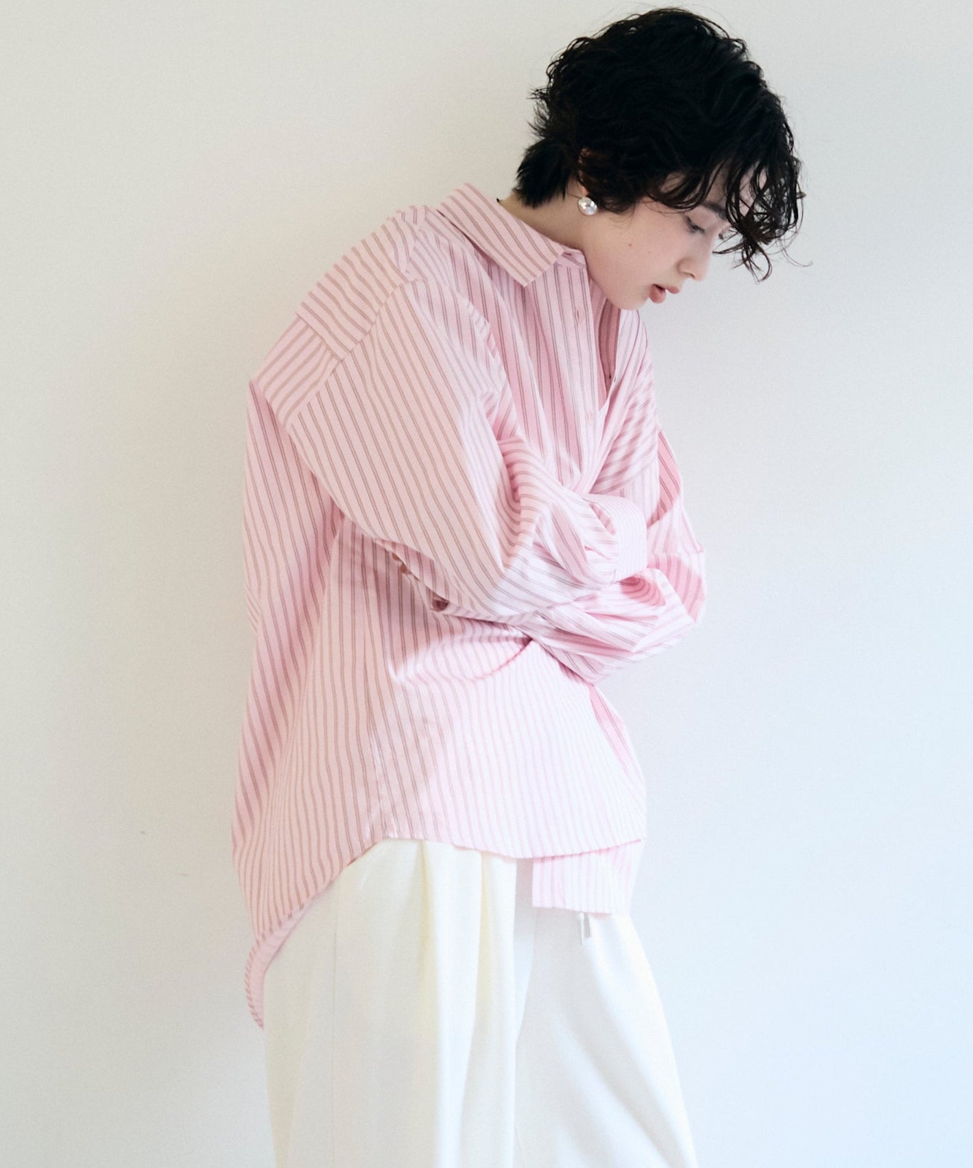 2wayベーシックルーズシャツ