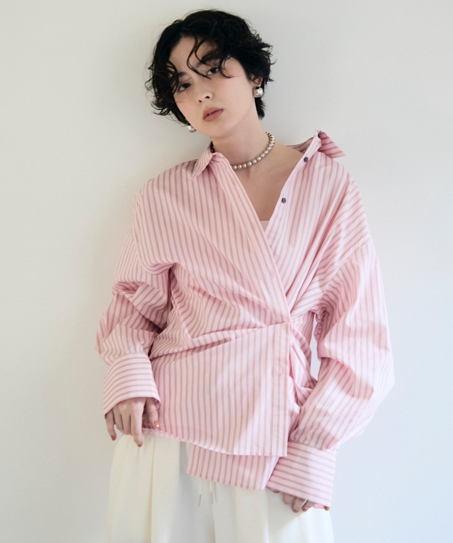 2wayベーシックルーズシャツ