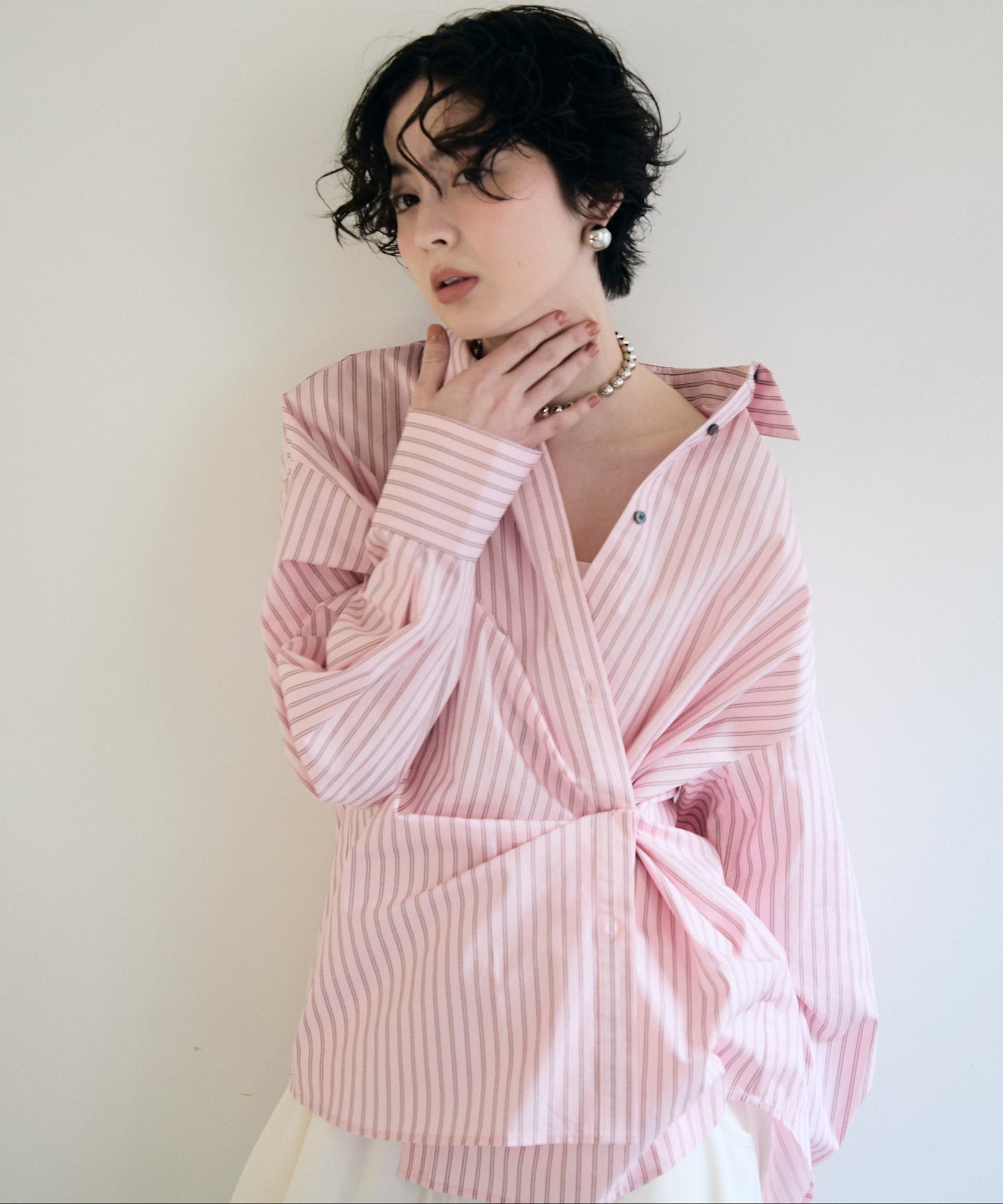 2wayベーシックルーズシャツ