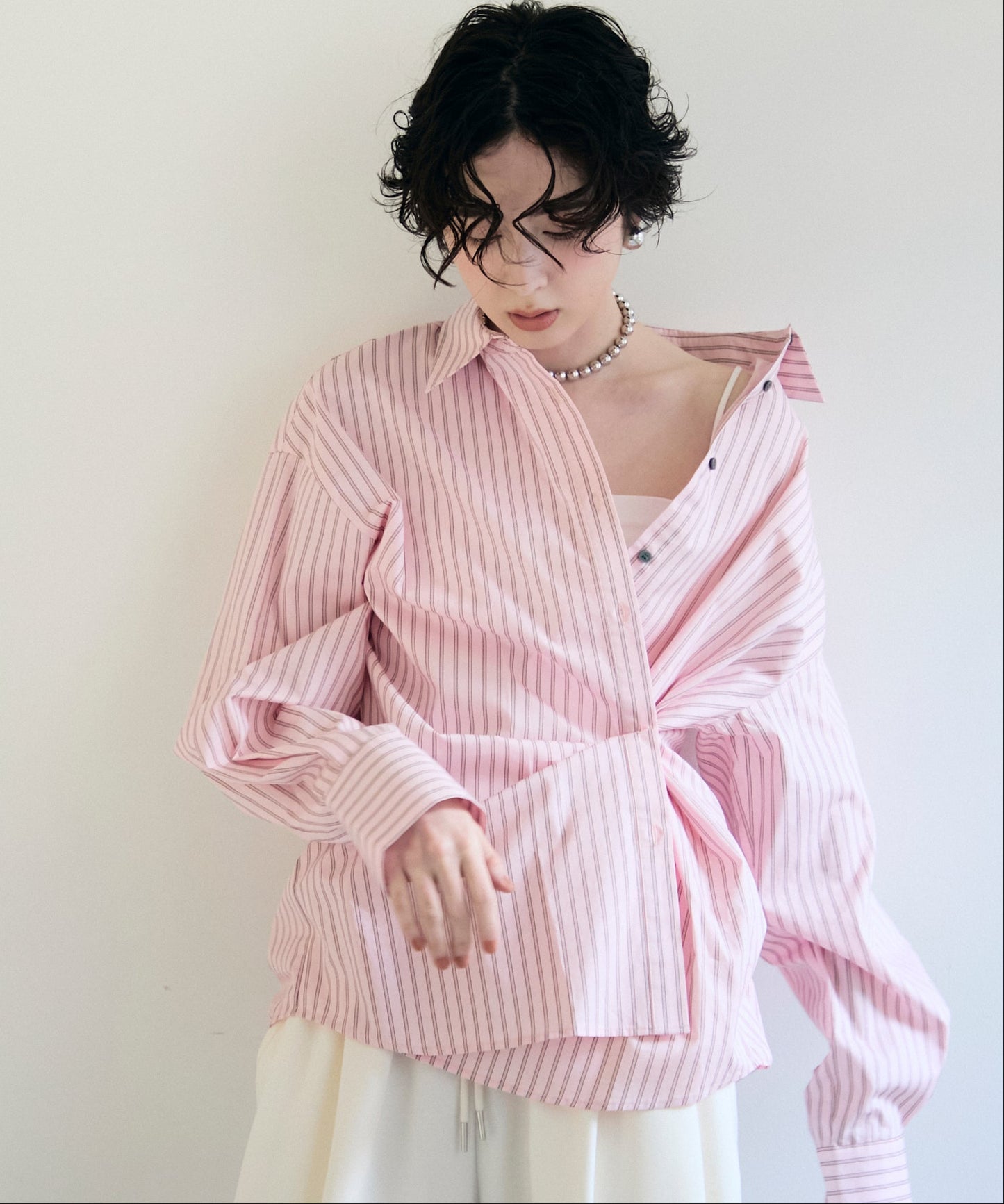 2wayベーシックルーズシャツ