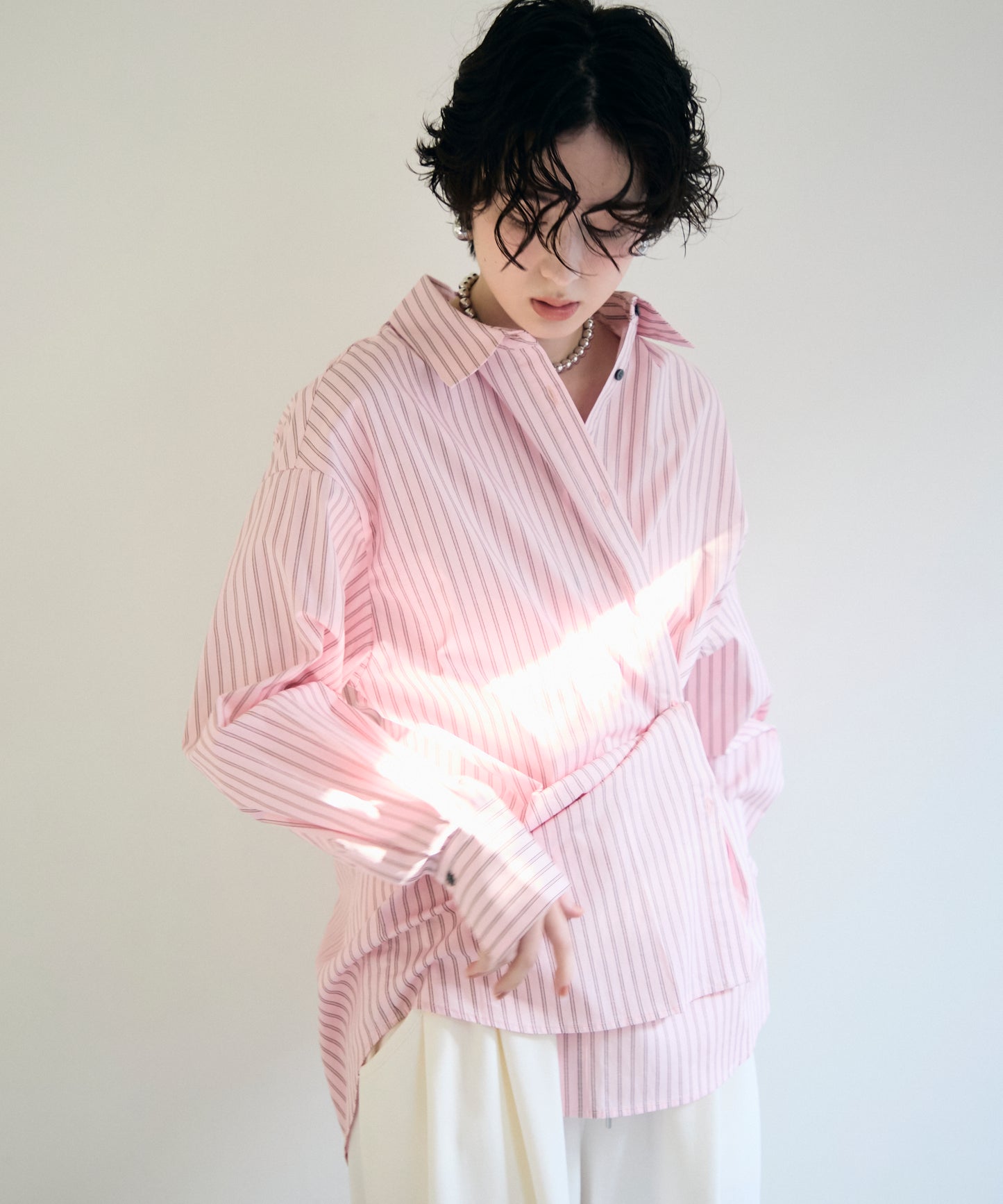 2wayベーシックルーズシャツ