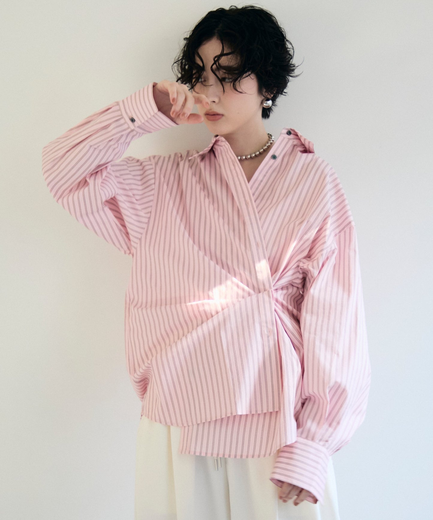 2wayベーシックルーズシャツ