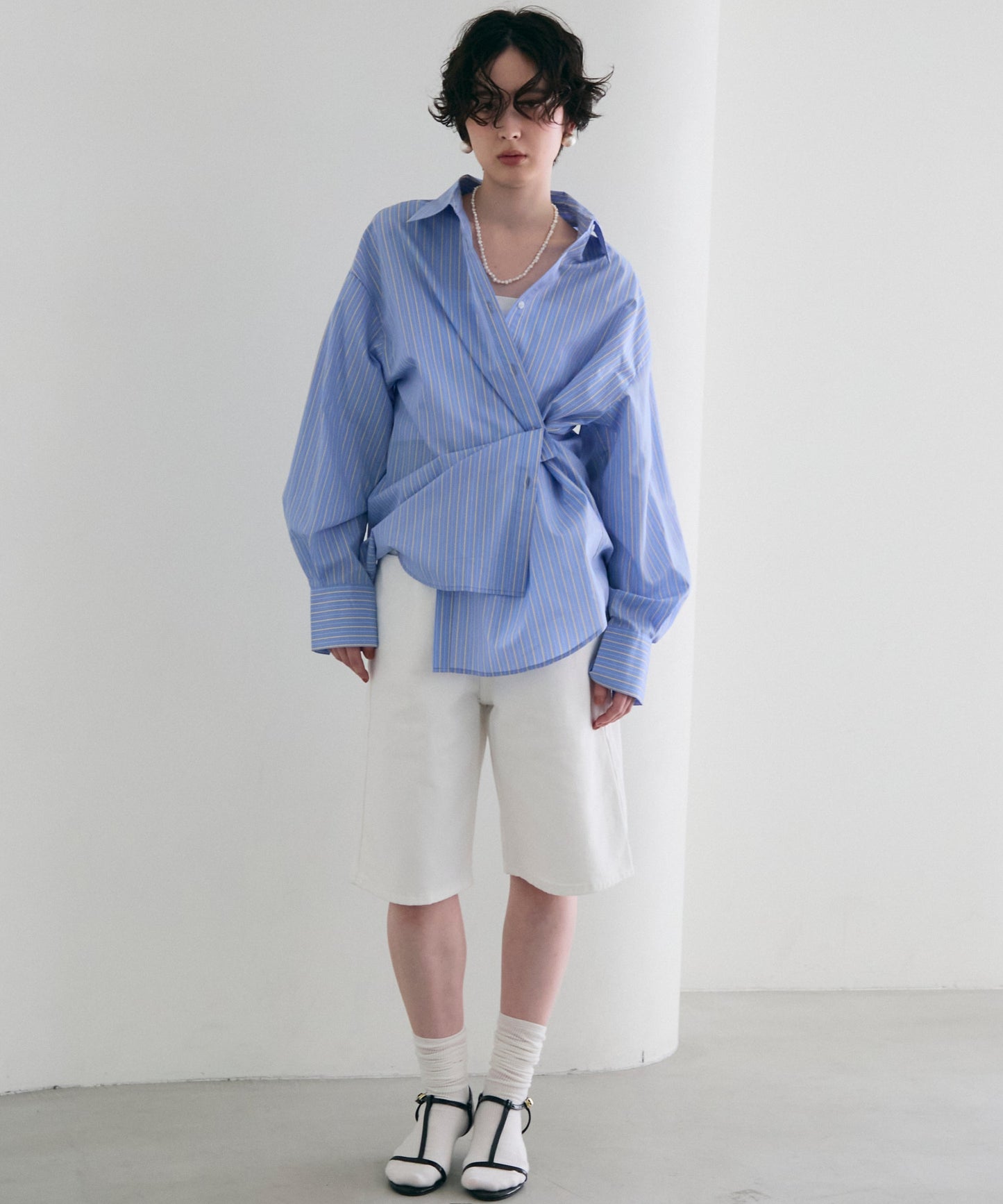 2wayベーシックルーズシャツ