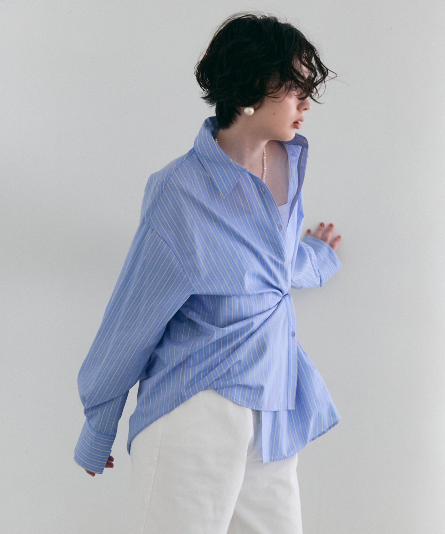 2wayベーシックルーズシャツ