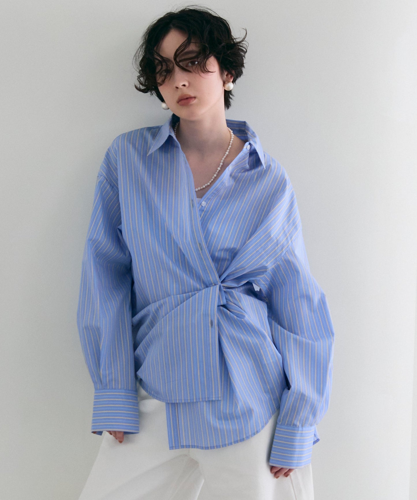 2wayベーシックルーズシャツ