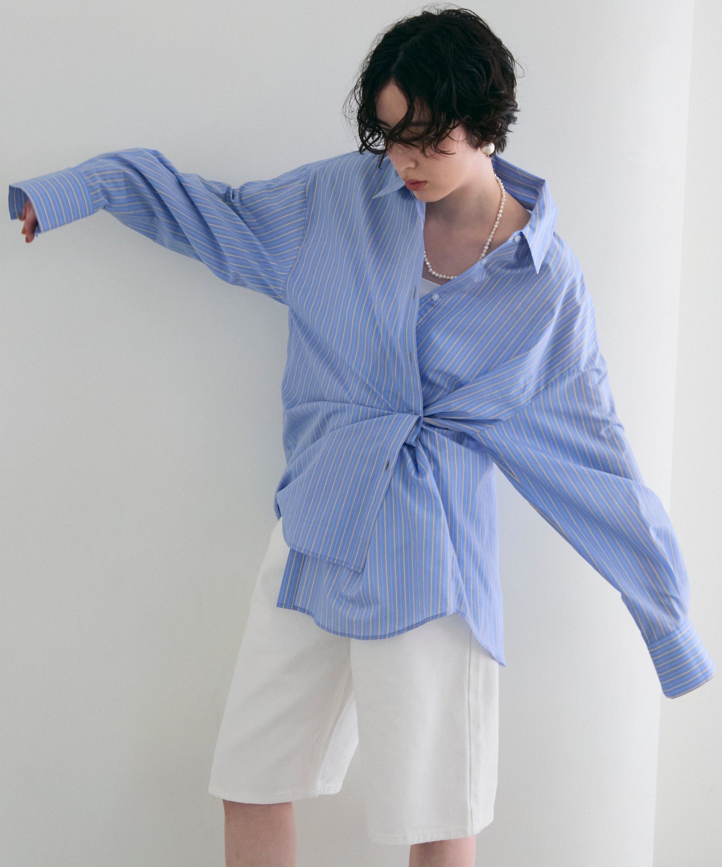 2wayベーシックルーズシャツ