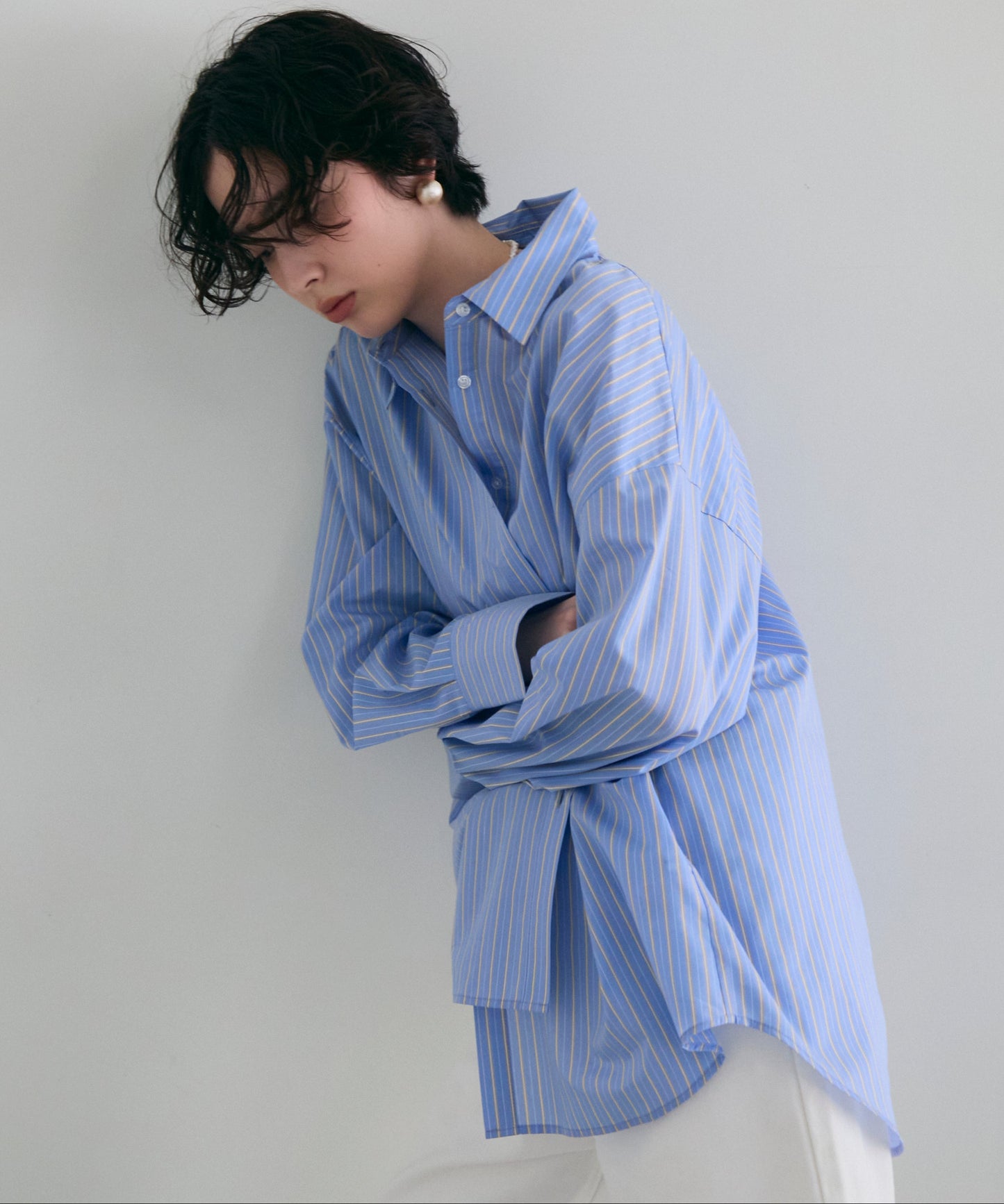 2wayベーシックルーズシャツ