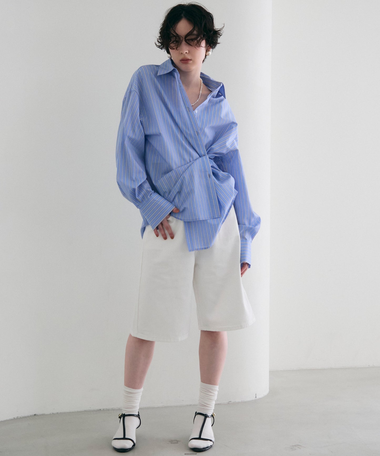 2wayベーシックルーズシャツ