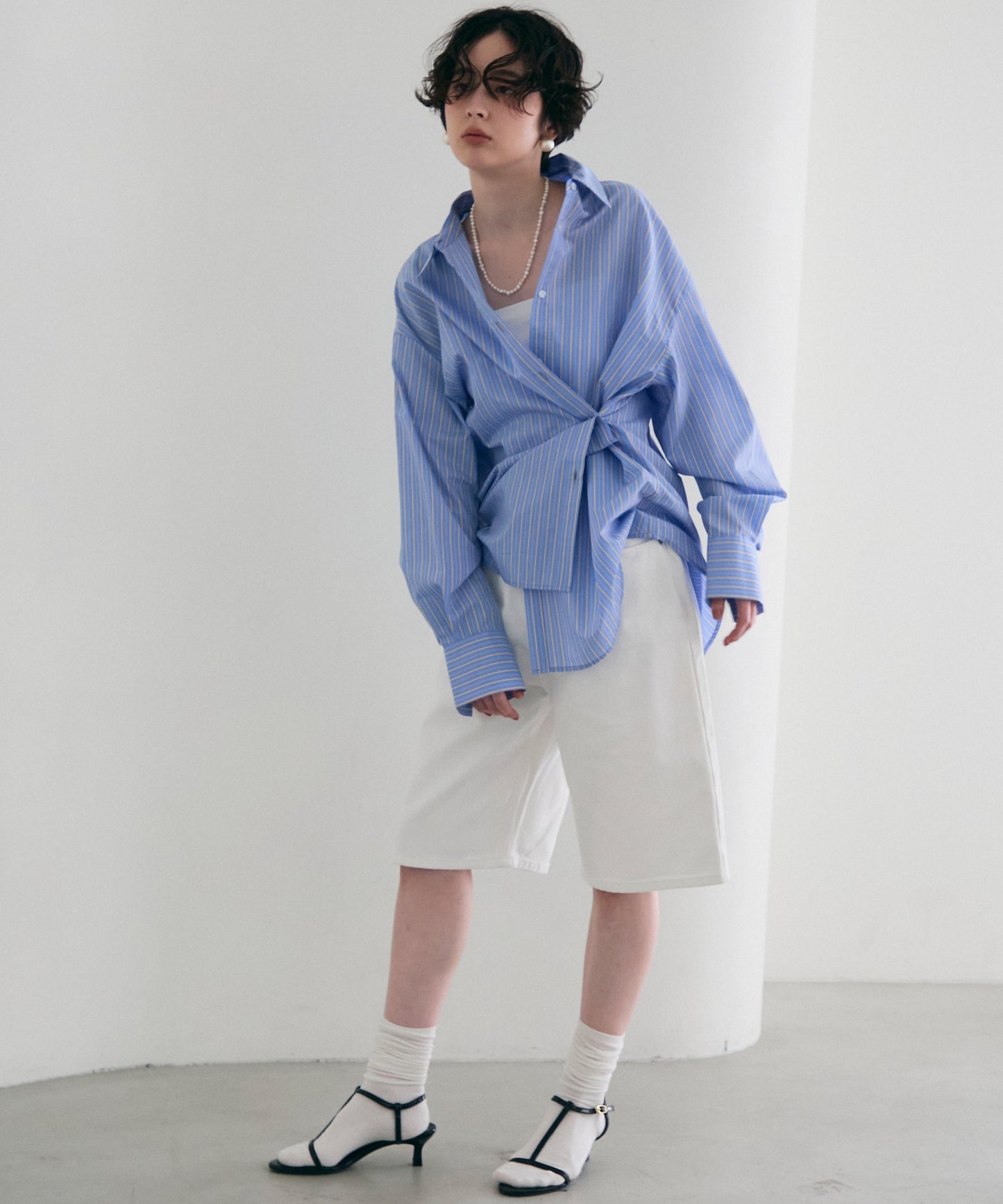 2wayベーシックルーズシャツ