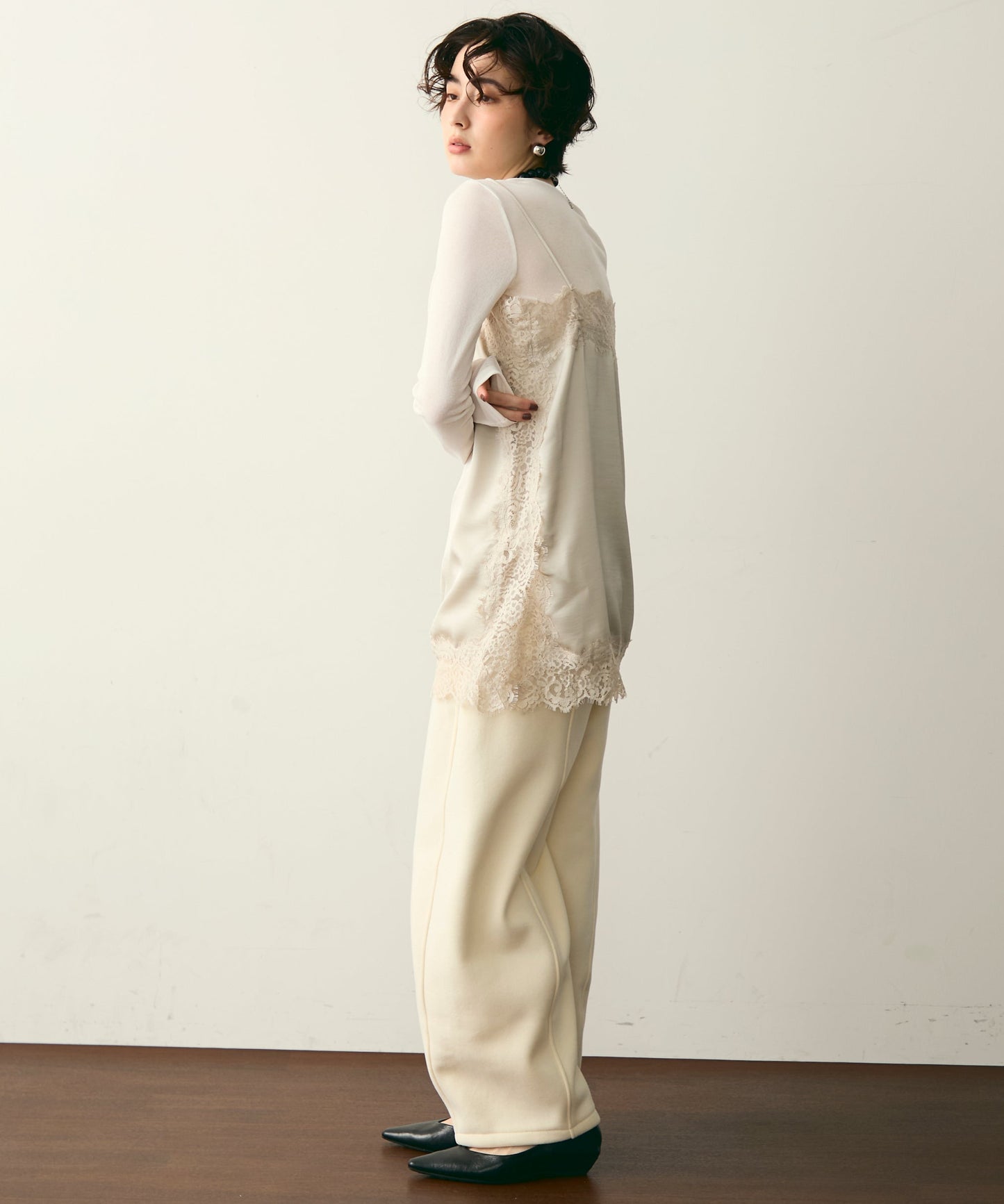 ケミカルレースサテンキャミソール