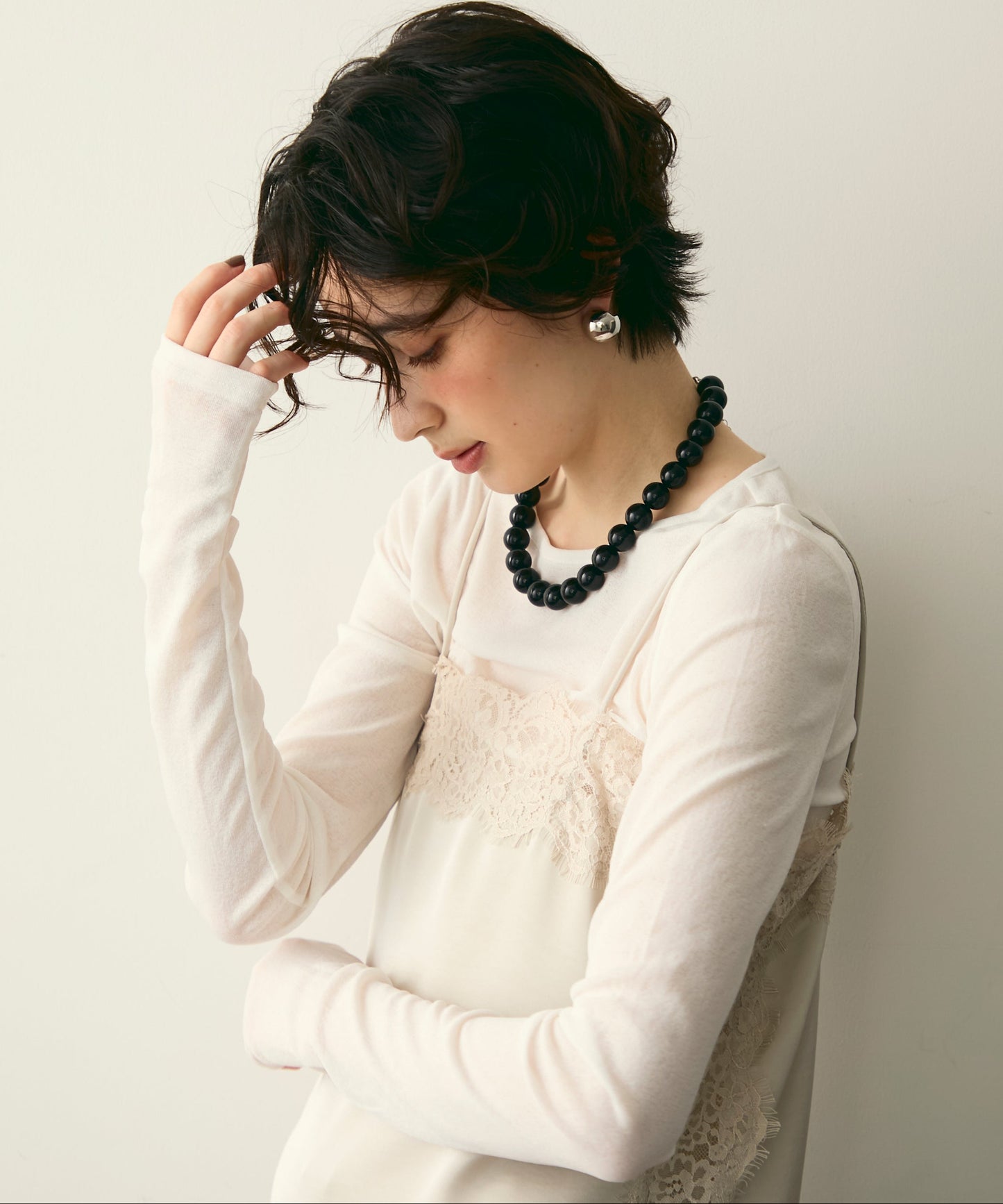 ケミカルレースサテンキャミソール