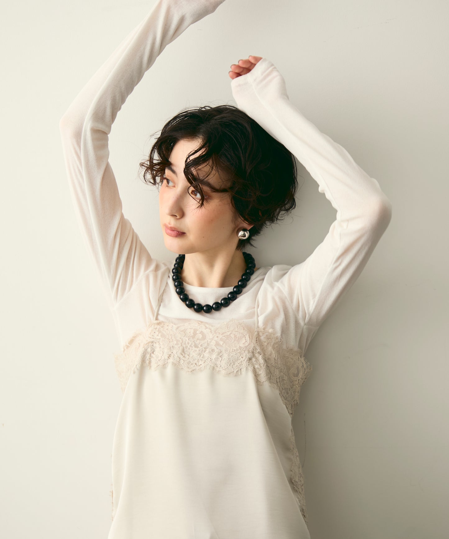 ケミカルレースサテンキャミソール