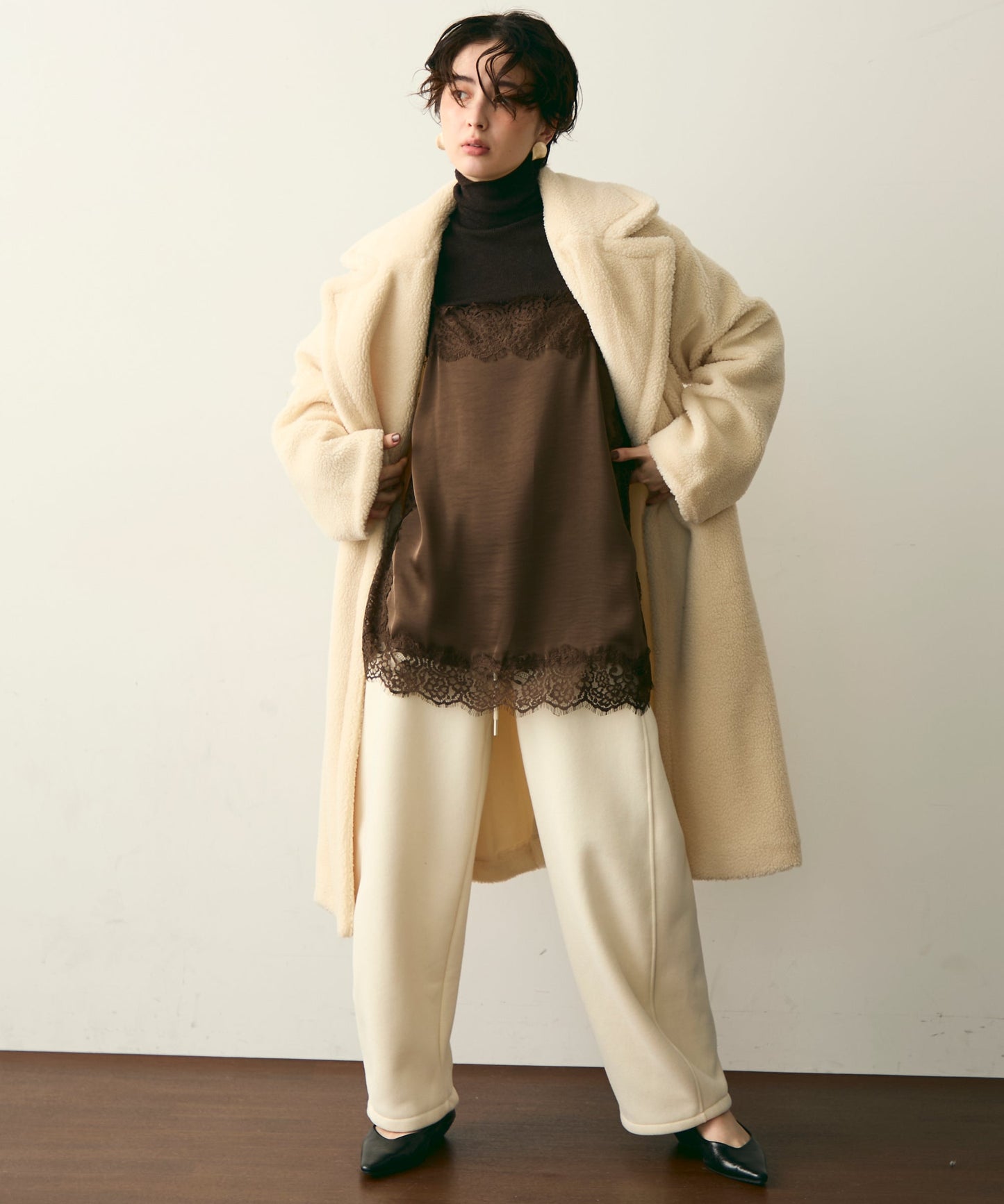 ケミカルレースサテンキャミソール