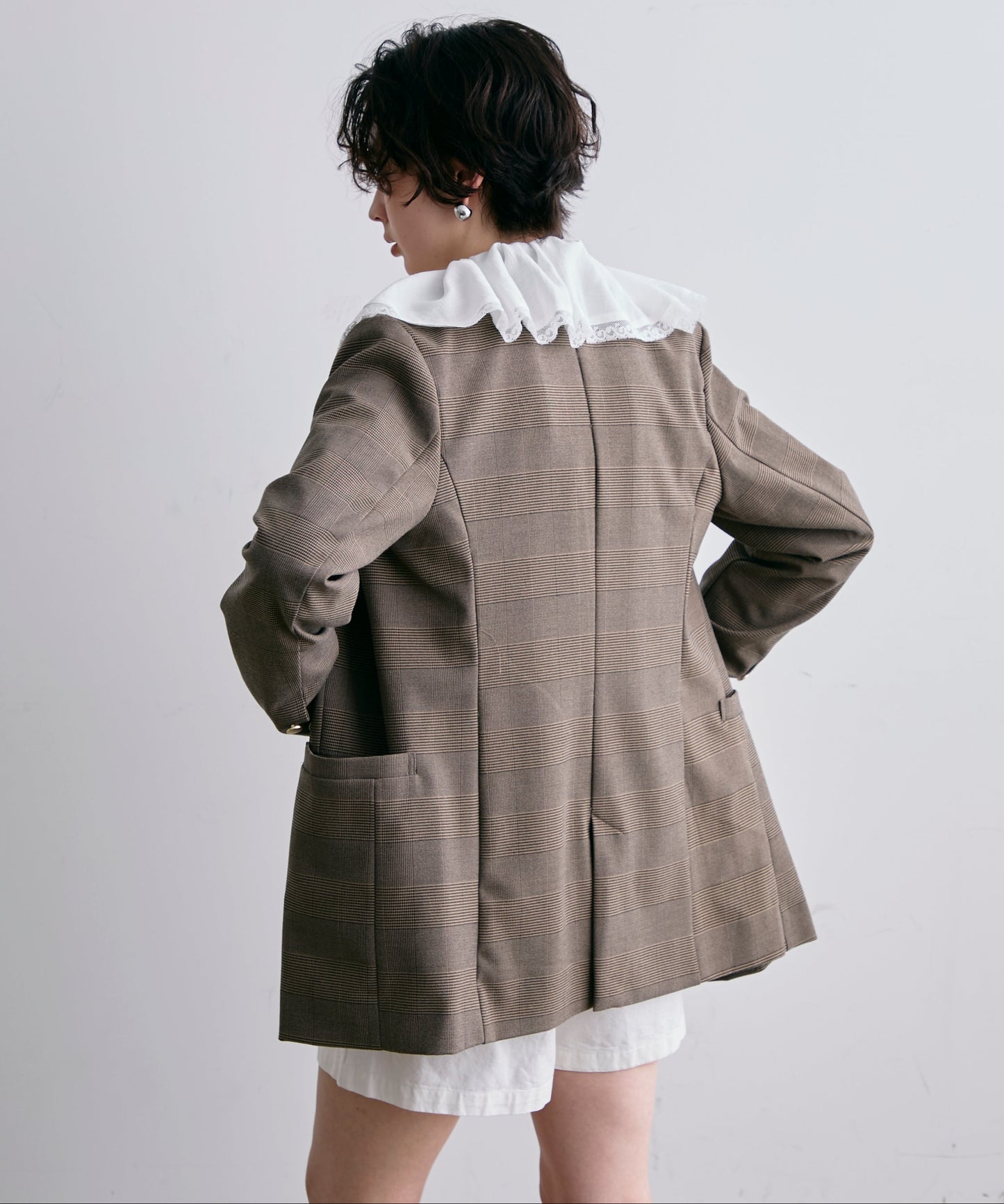 ビックカラーレーストリムブラウス