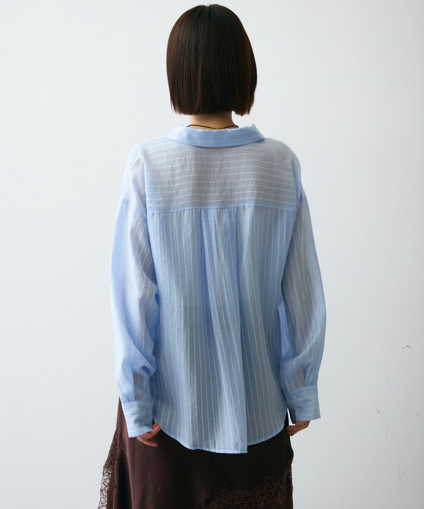 シアーストライプねじれブラウス