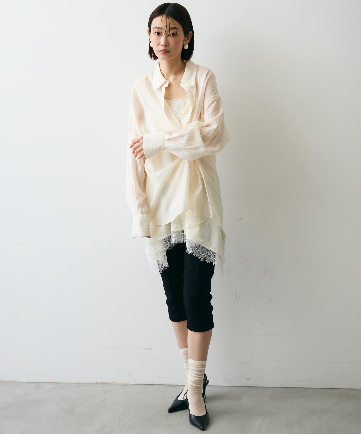 シアーストライプ2WAYシャツ