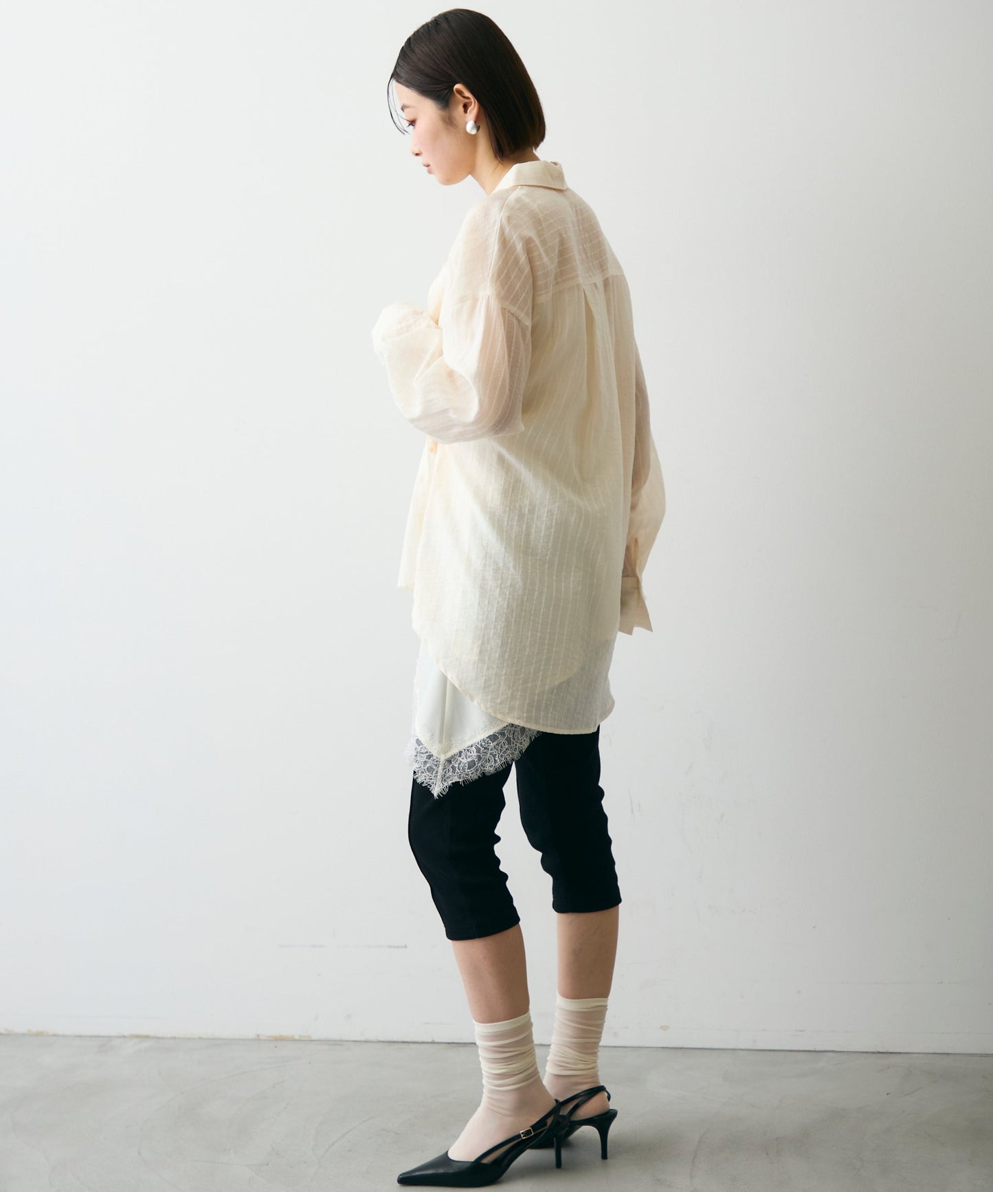 シアーストライプ2WAYシャツ