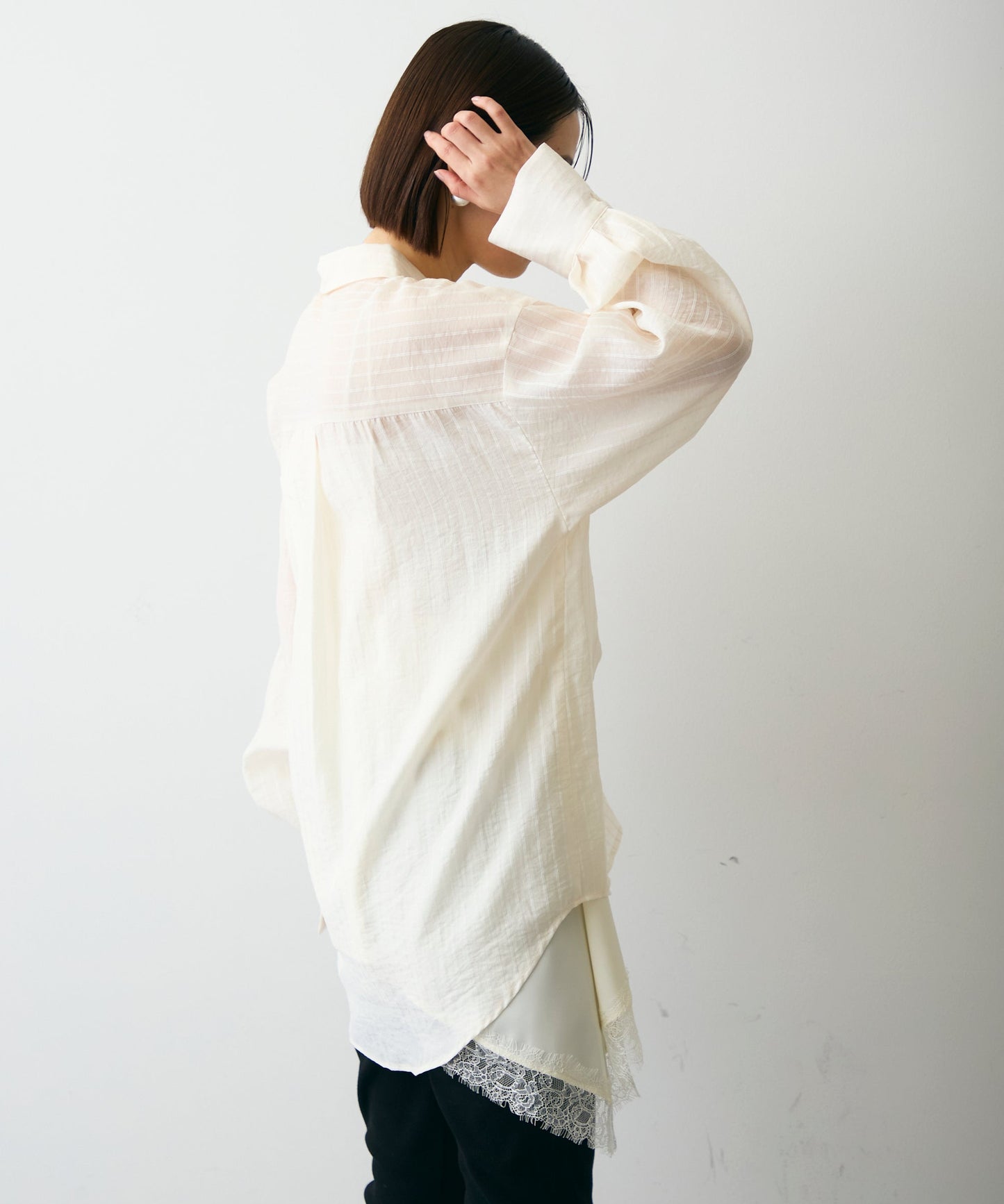 シアーストライプ2WAYシャツ