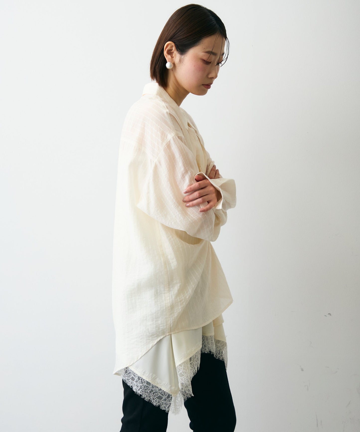 シアーストライプ2WAYシャツ