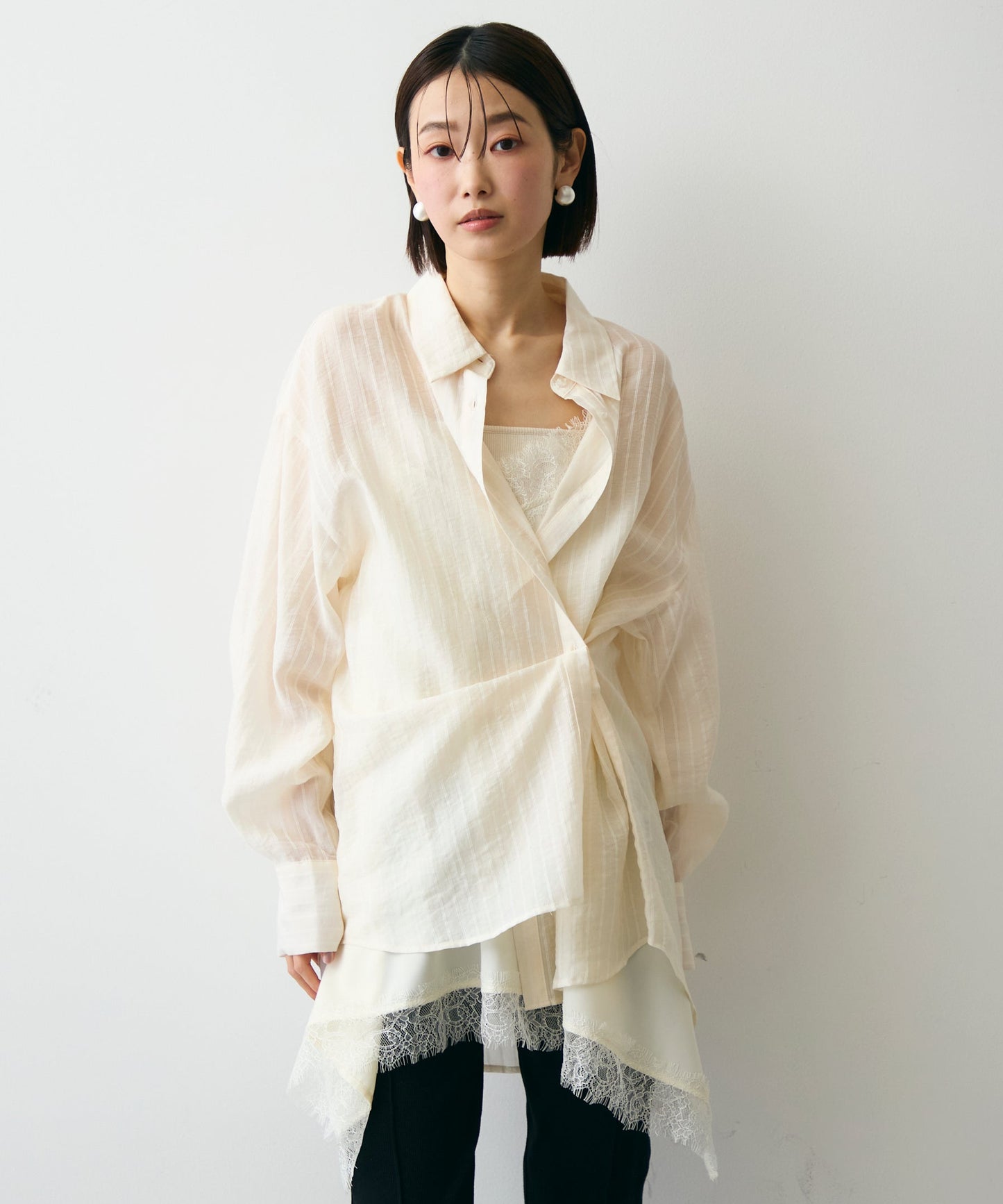 シアーストライプ2WAYシャツ