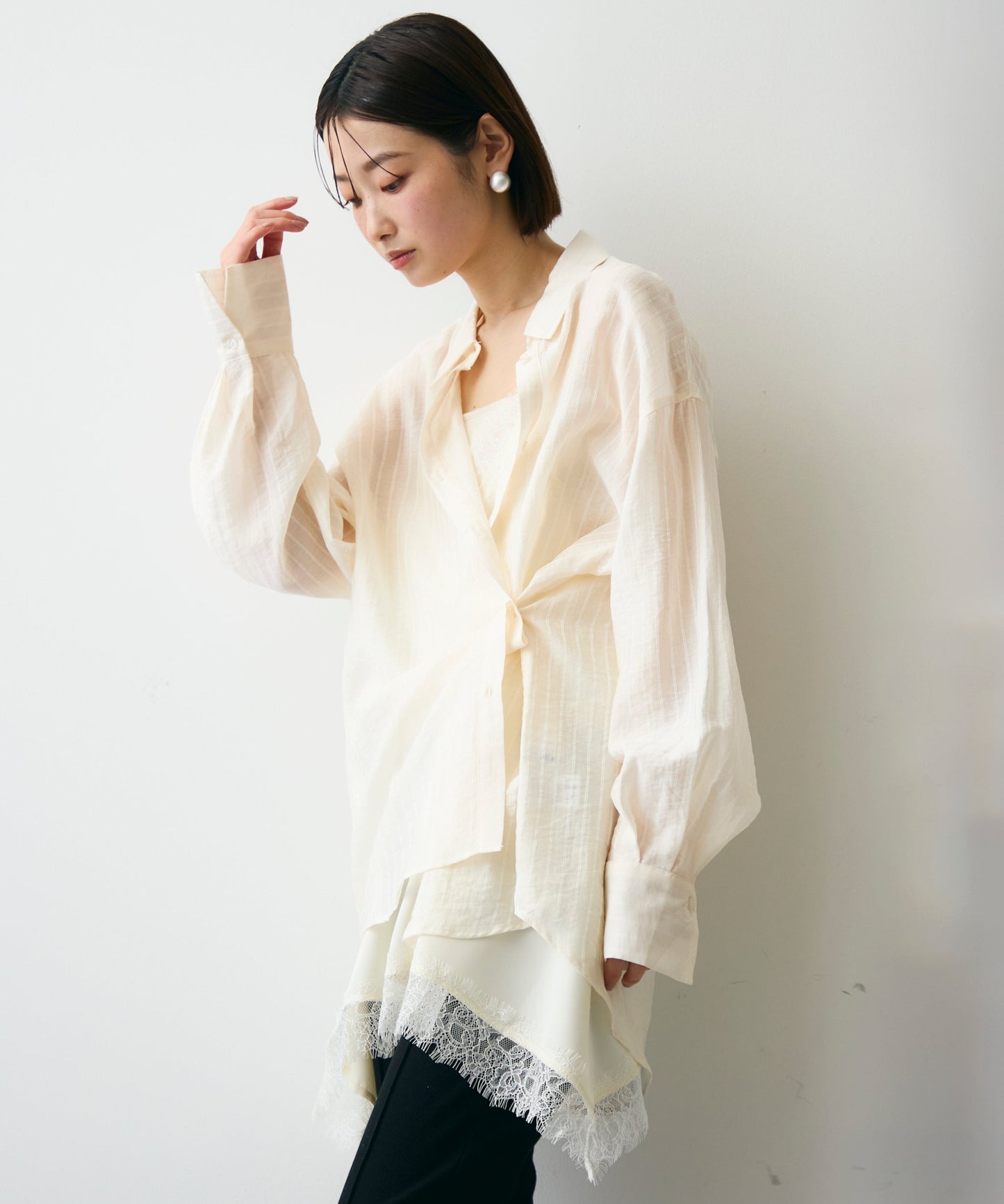 シアーストライプ2WAYシャツ