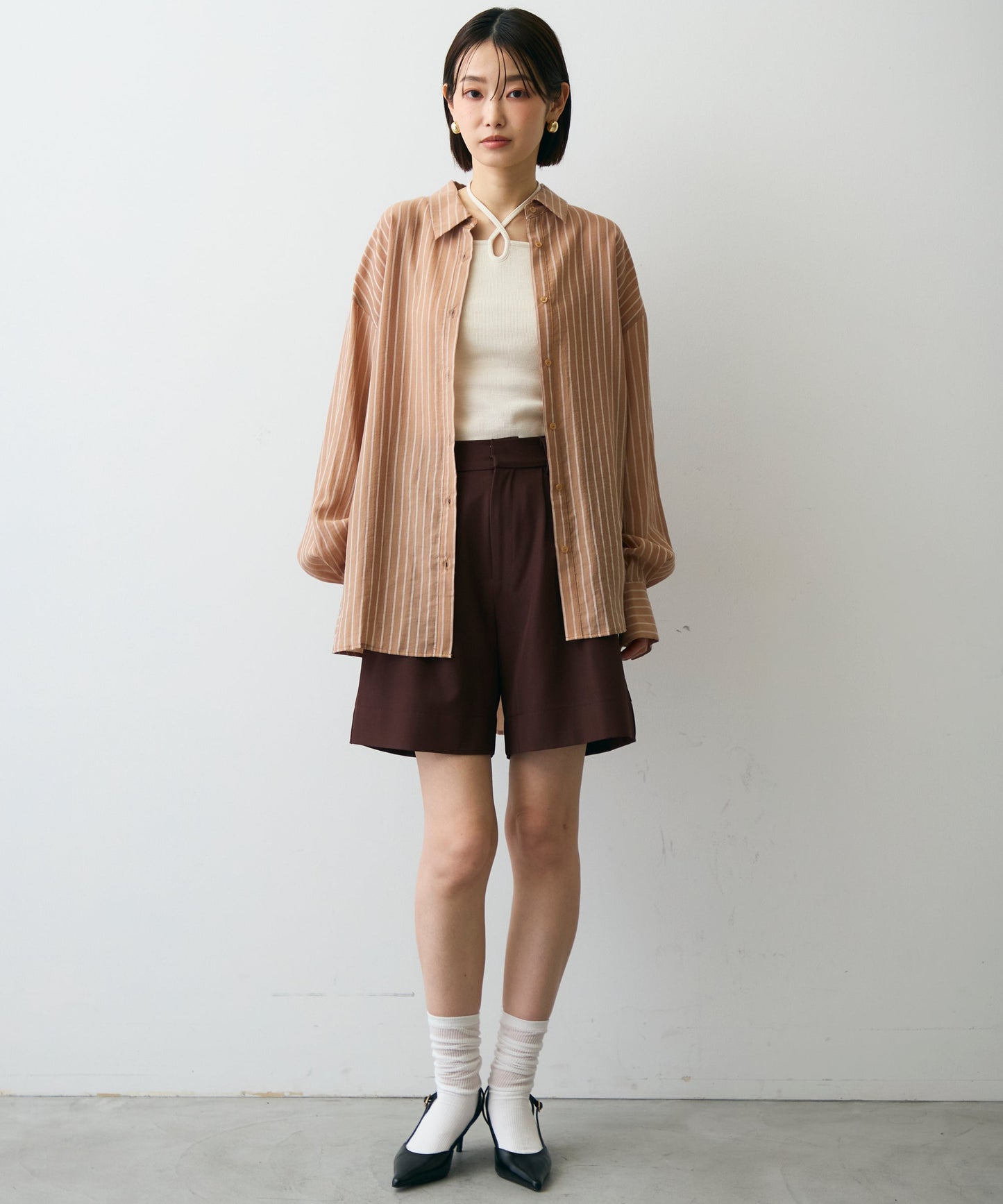 シアーストライプ2WAYシャツ