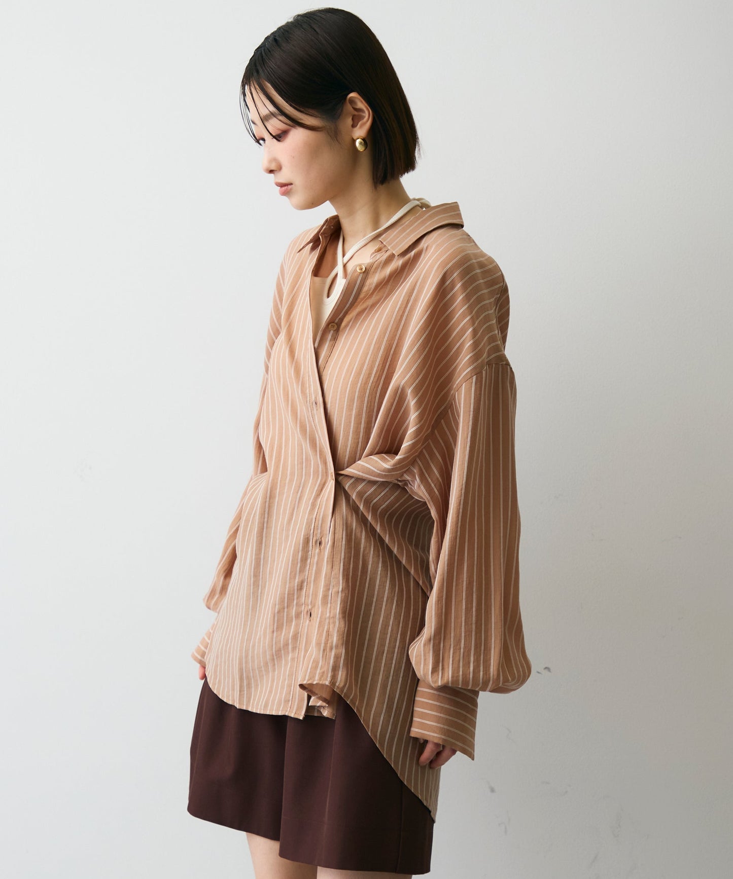 シアーストライプ2WAYシャツ