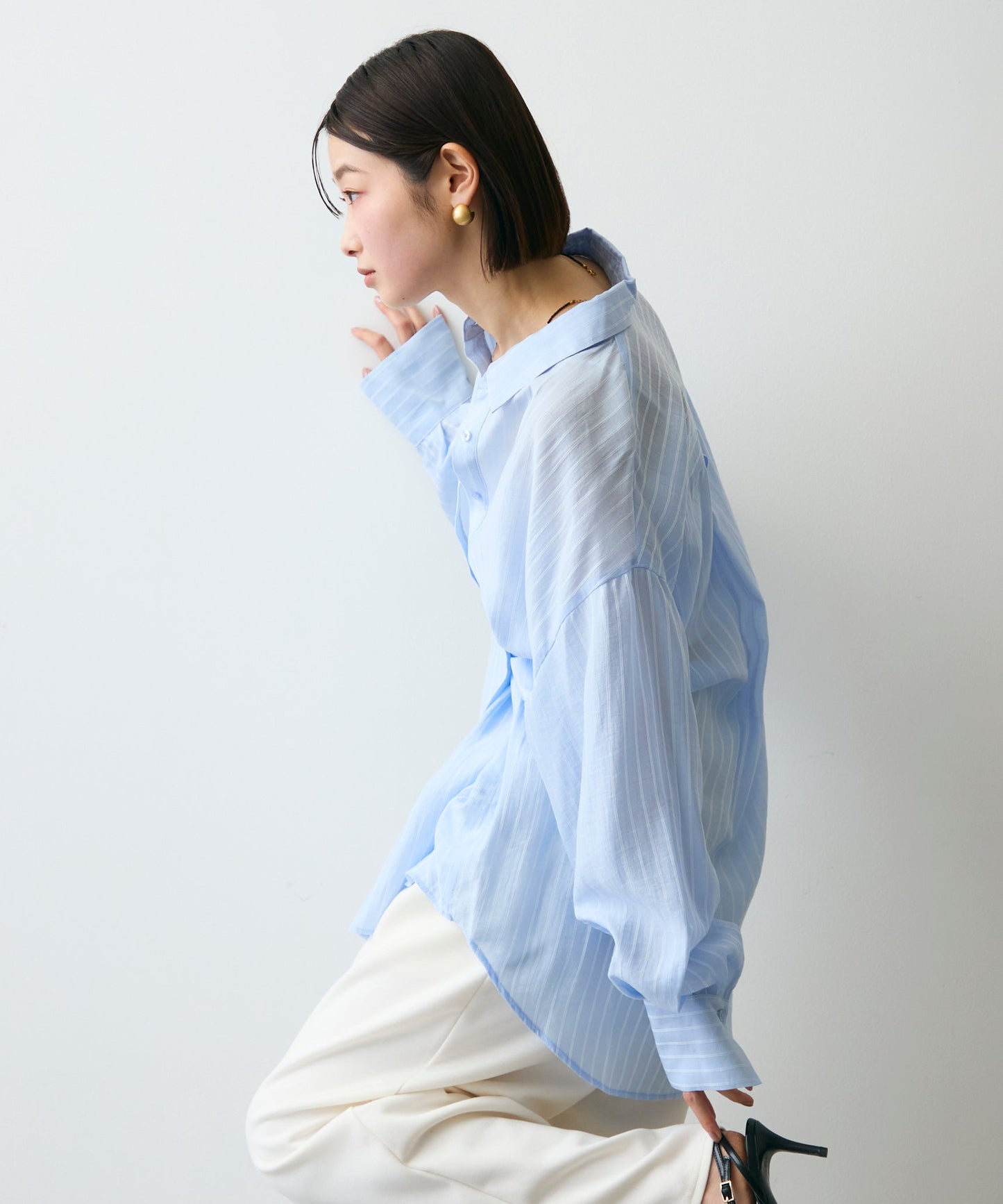 シアーストライプ2WAYシャツ