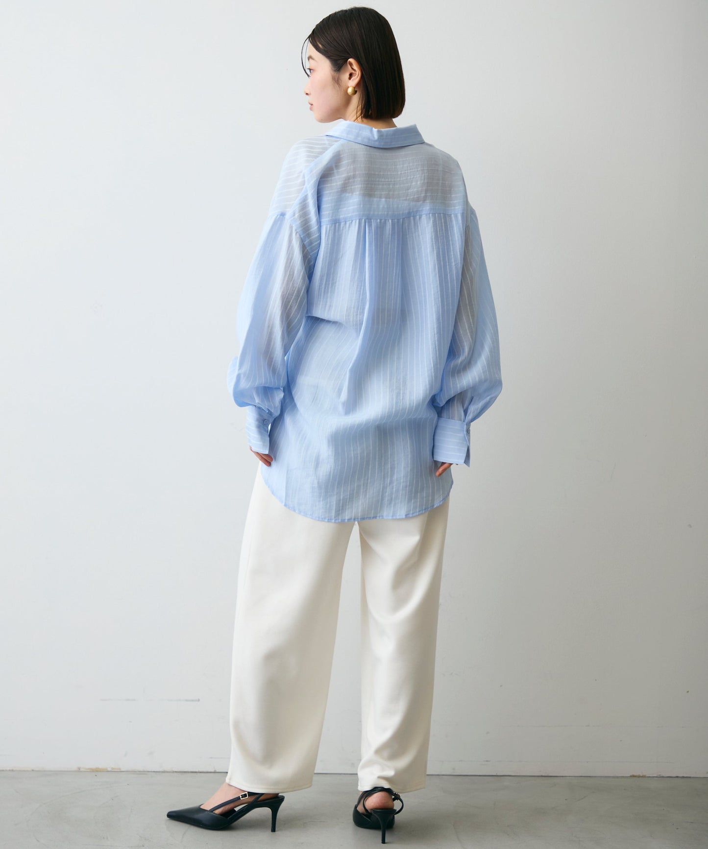 シアーストライプ2WAYシャツ