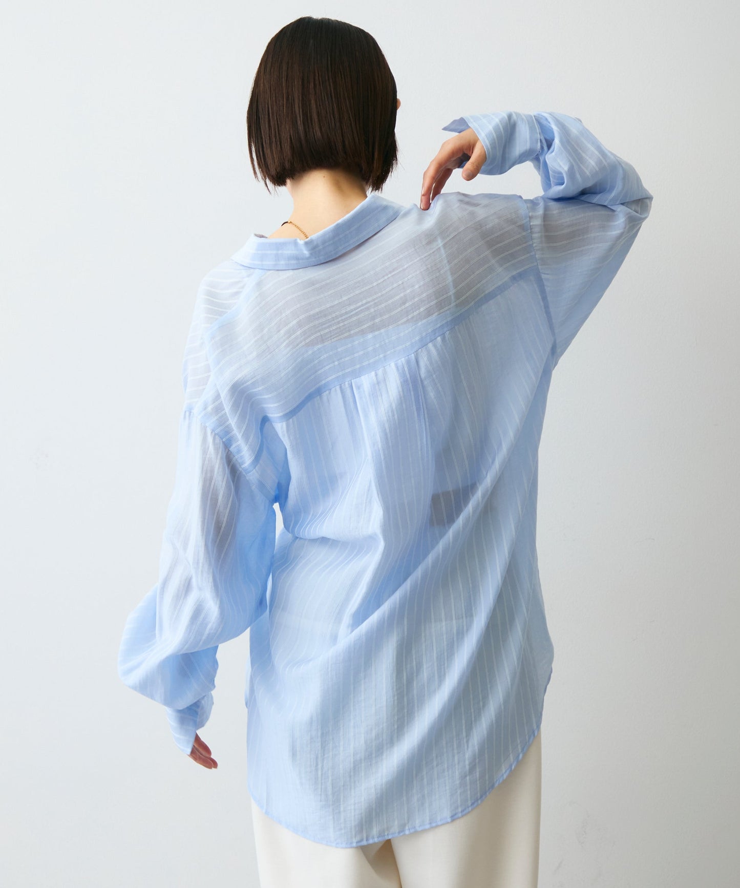 シアーストライプ2WAYシャツ