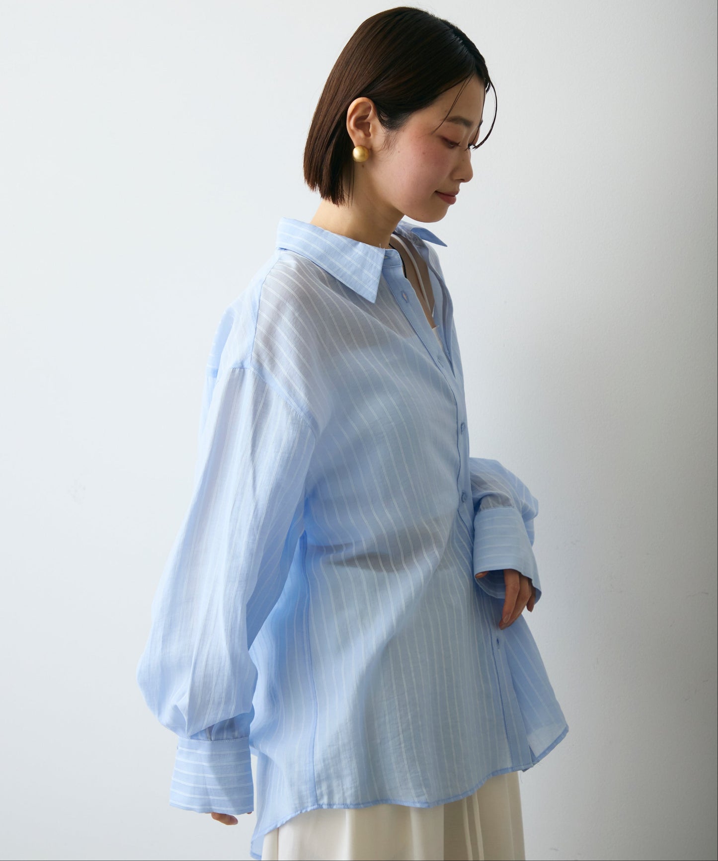 シアーストライプ2WAYシャツ