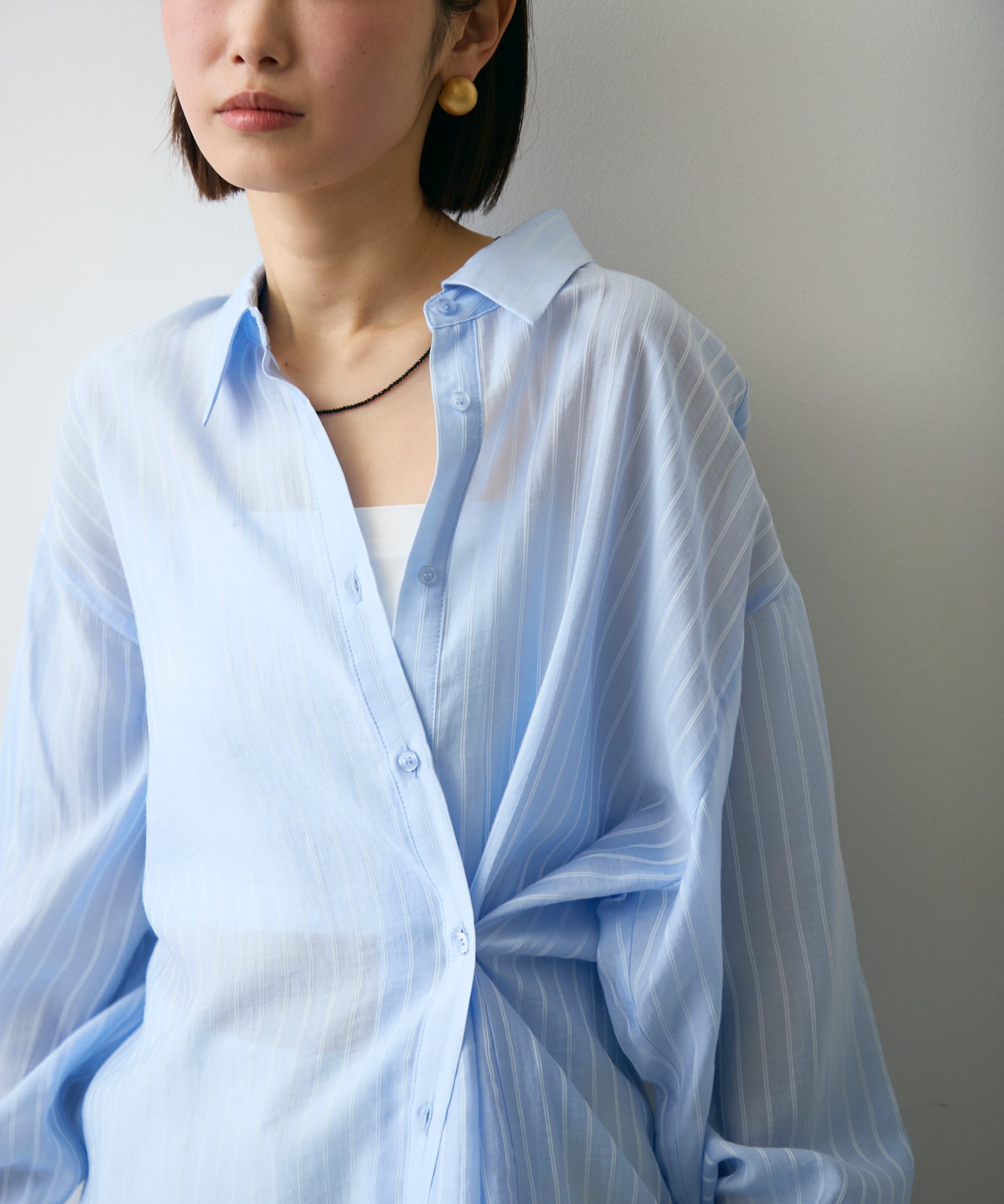 シアーストライプ2WAYシャツ